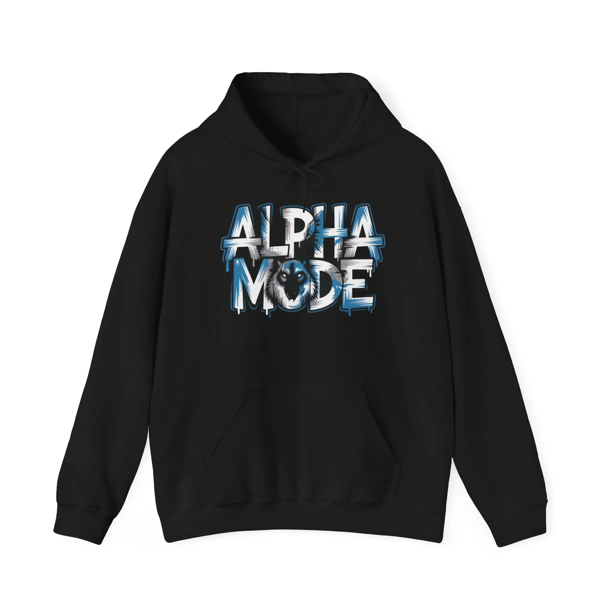 Mens Heavy Blend™ Hooded Sweatshirt, Alpha Mode Wolf Hoodie Mens Bold Streetwear - Image 5