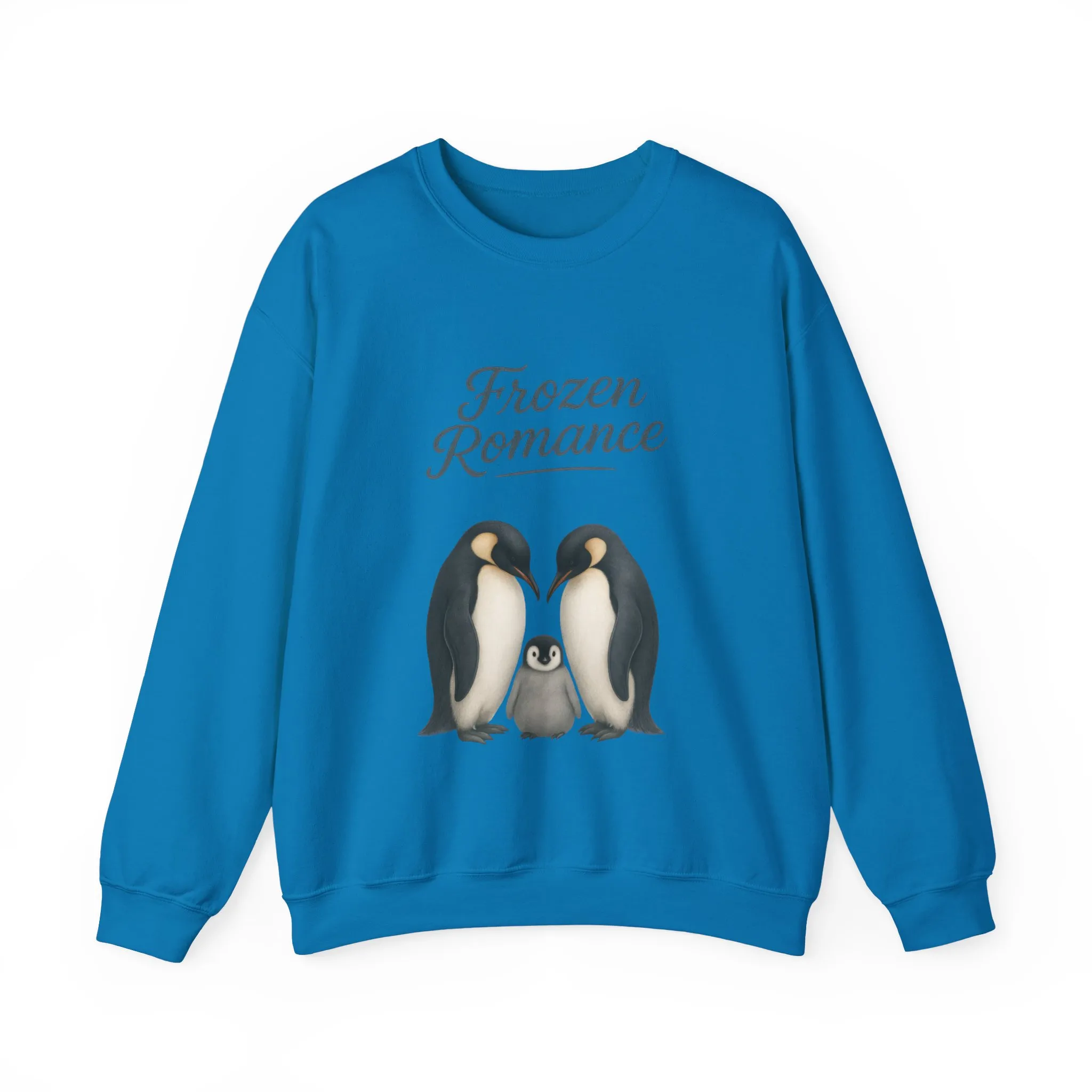 Womens Heavy Blend™ Crewneck Sweatshirt, Womens Frozen Romance Penguin Sweatshirt, Cute Animal Pullover, Romantic Graphic Top - Image 13
