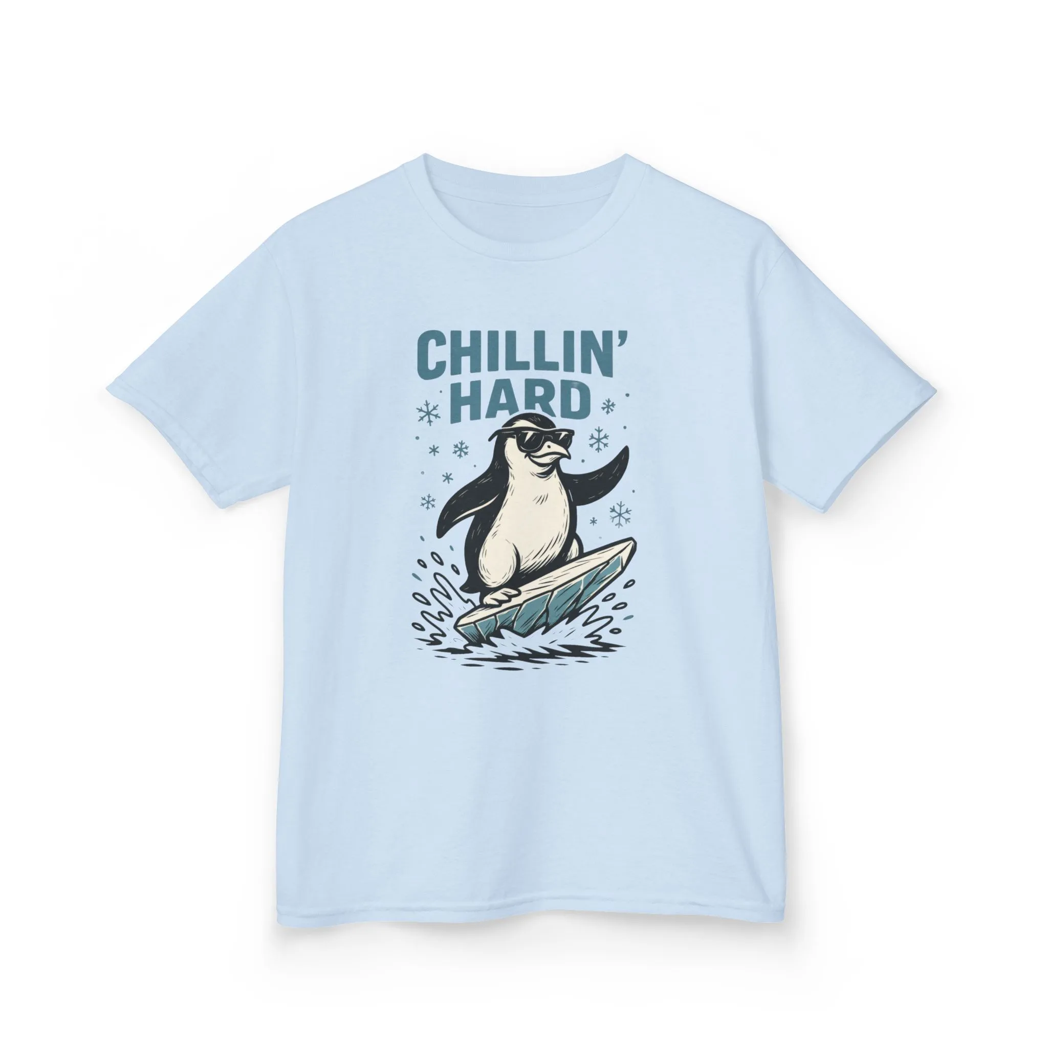 Kids Heavy Cotton™ Tee, Kids Chillin Hard Penguin T-Shirt, Funny Cool Animal Graphic Tee for Children - Image 10