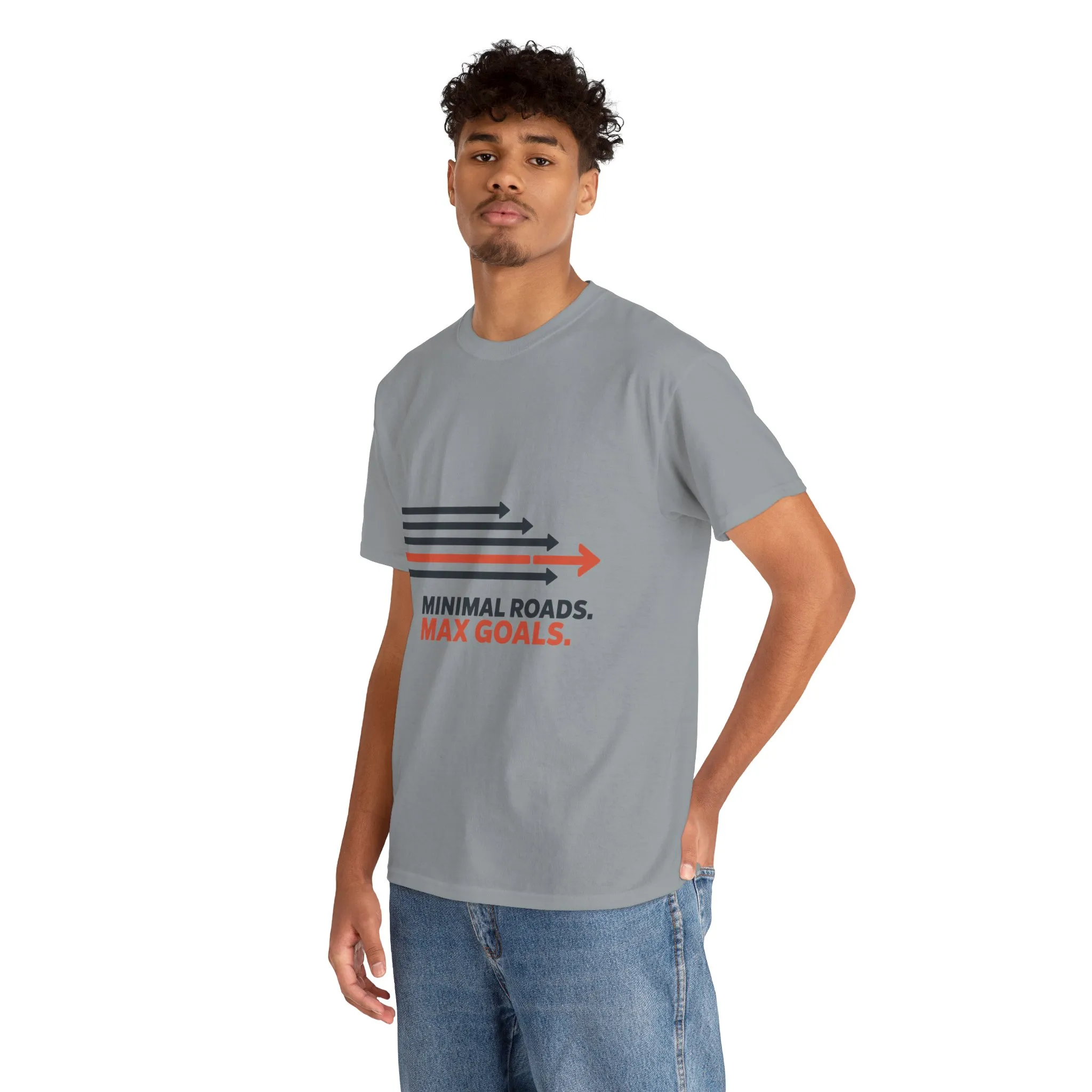 Minimal Roads Max Goals Motivational Mens T-Shirt, Urban Style Graphic Tee - Image 12