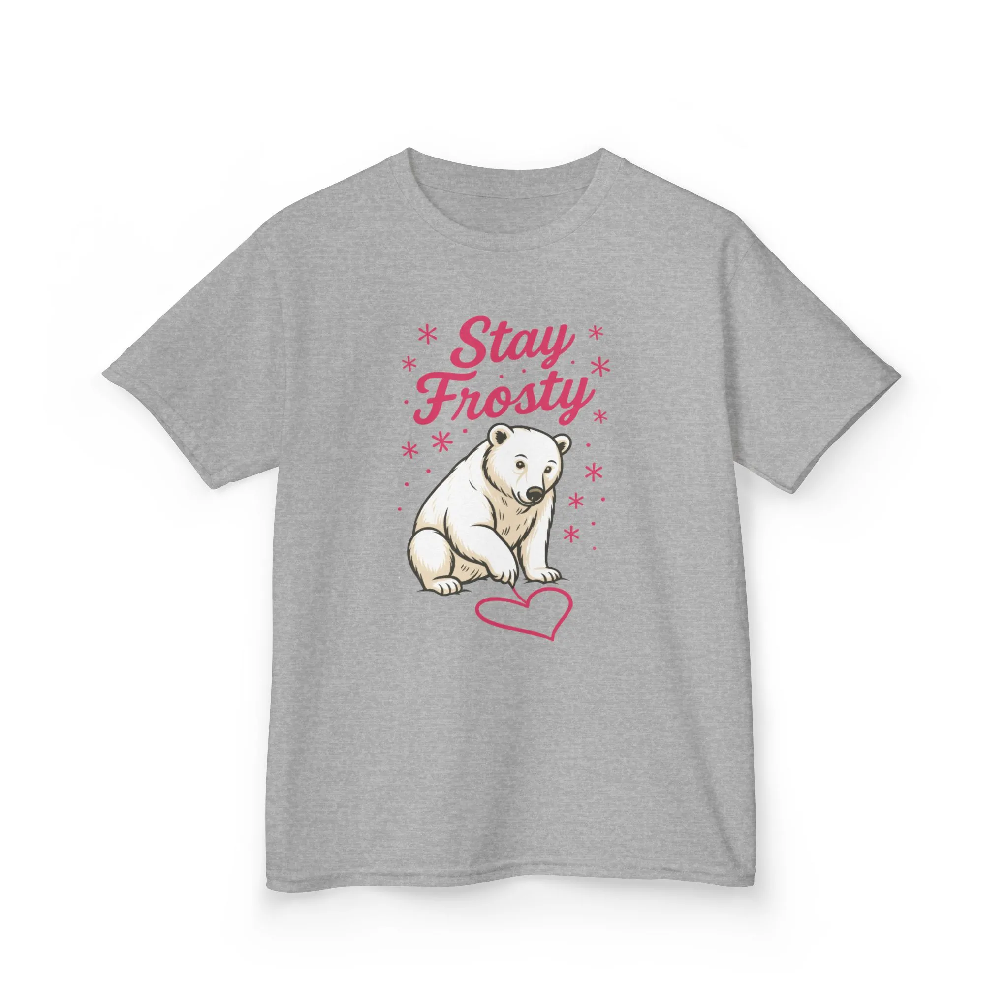 Kids Heavy Cotton™ Tee, Kids Stay Frosty Polar Bear T-Shirt, Cute Winter Graphic Tee for Children - Image 9