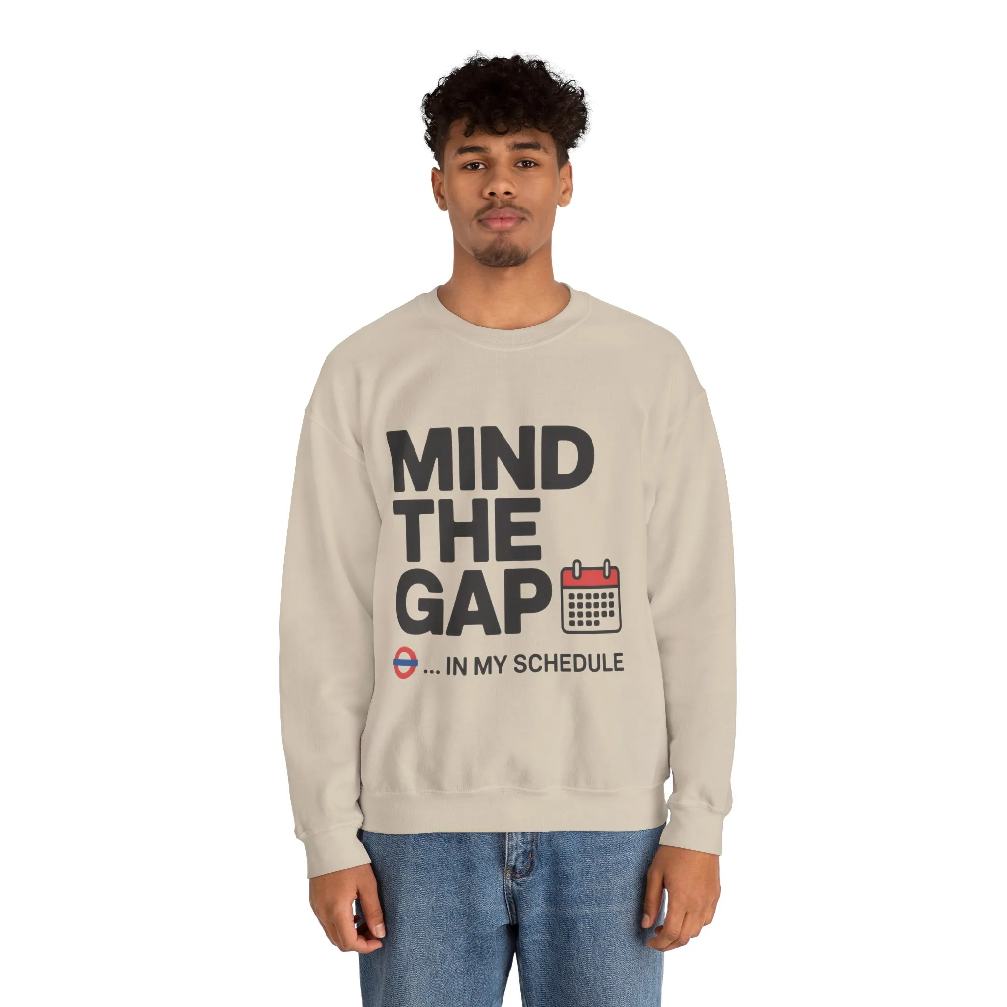 Funny Men's Sweatshirt, Mind The Gap Office Humor Graphic Pullover - Image 5