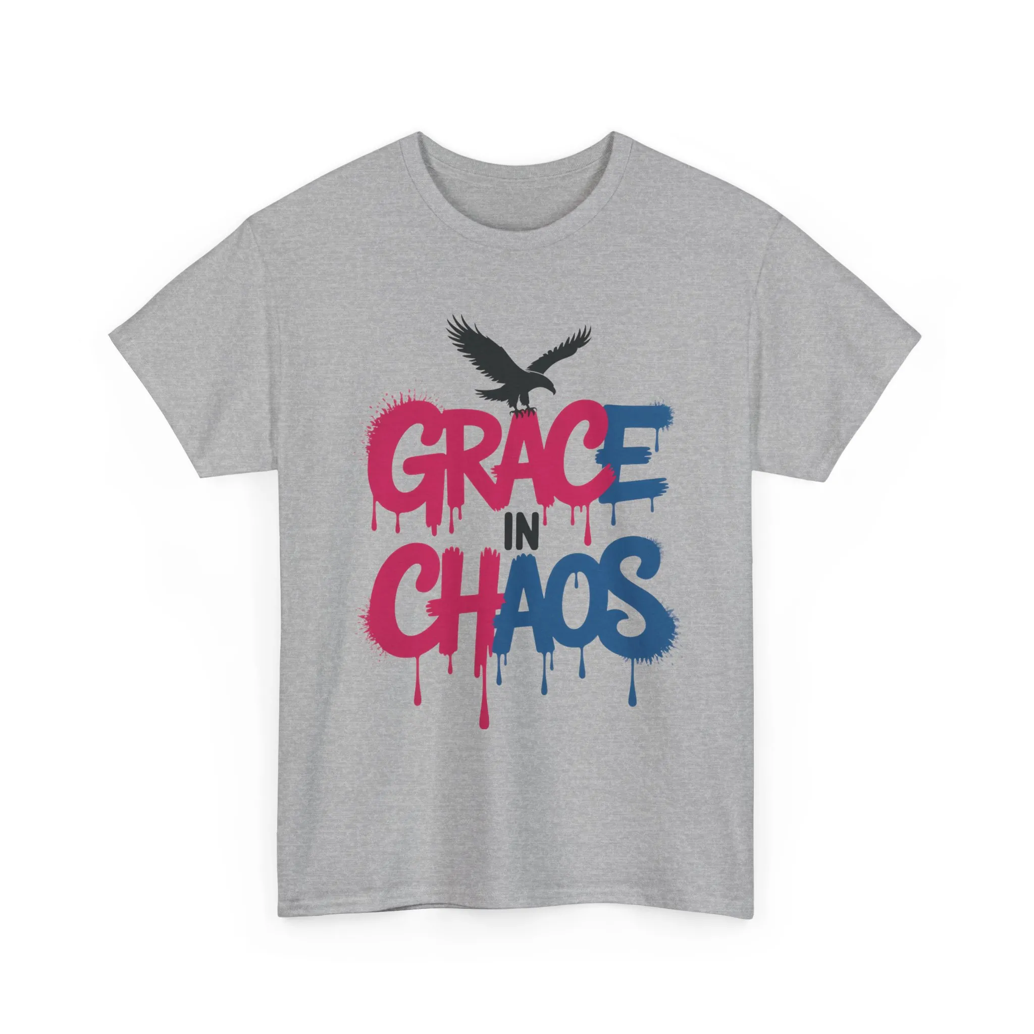 Women's Graffiti T-Shirt, Grace in Chaos Dripping Street Art Tee, Bold Urban Graphic Shirt - Image 4