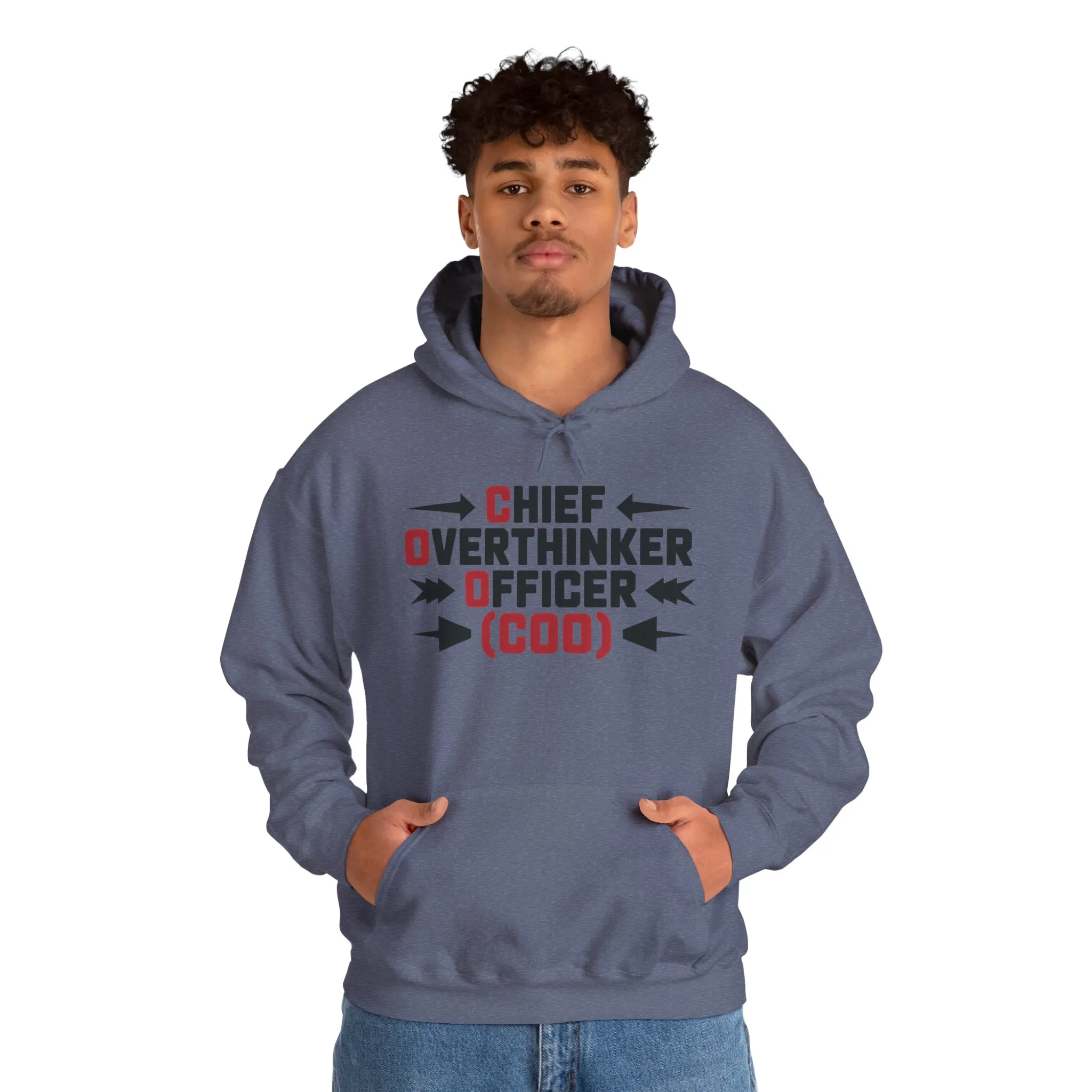 Chief Overthinker Officer Men's Hoodie, Funny COO Graphic Pullover, Sarcastic Office Humor Gift, Men's Heavy Blend™ Hooded Sweatshirt - Image 35