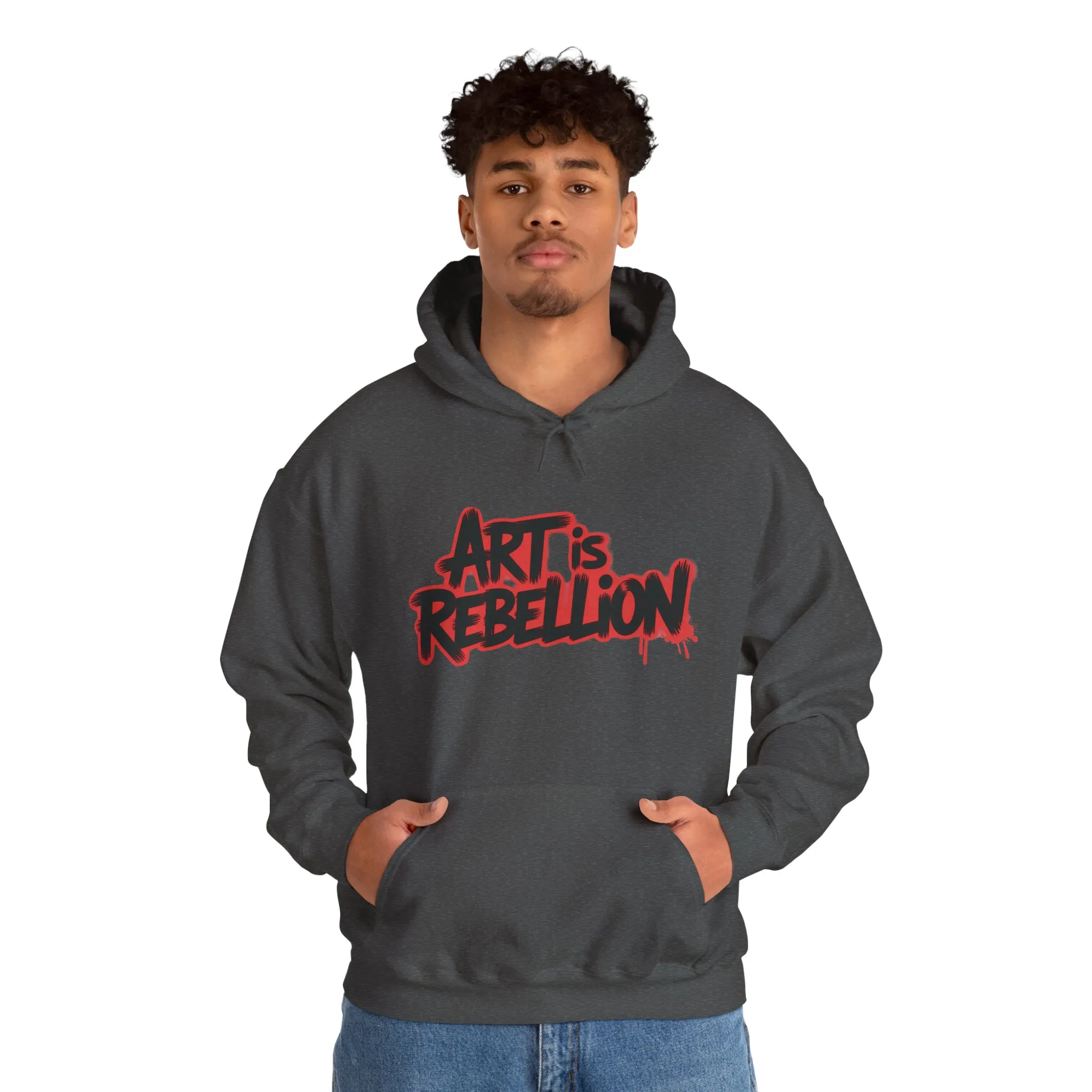 Men's Heavy Blend™ Hooded Sweatshirt, Art Is Rebellion Men's Hoodie, Graffiti Street Art Pullover, Urban Rebellion Hoodie for Skaters - Image 19