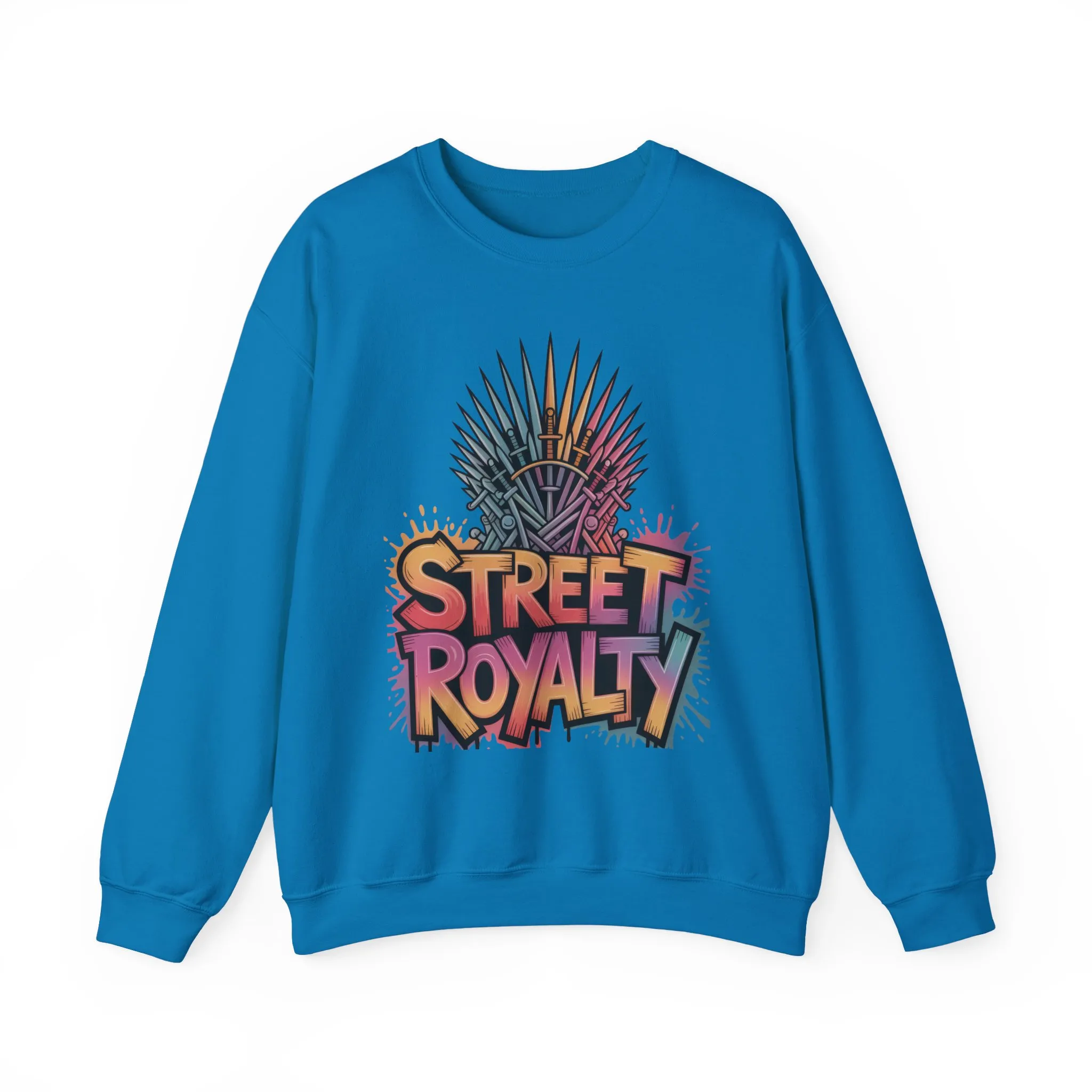 Street Royalty Women's Crewneck Sweatshirt, Graffiti Crown Graphic Pullover, Urban Streetwear Top - Image 15