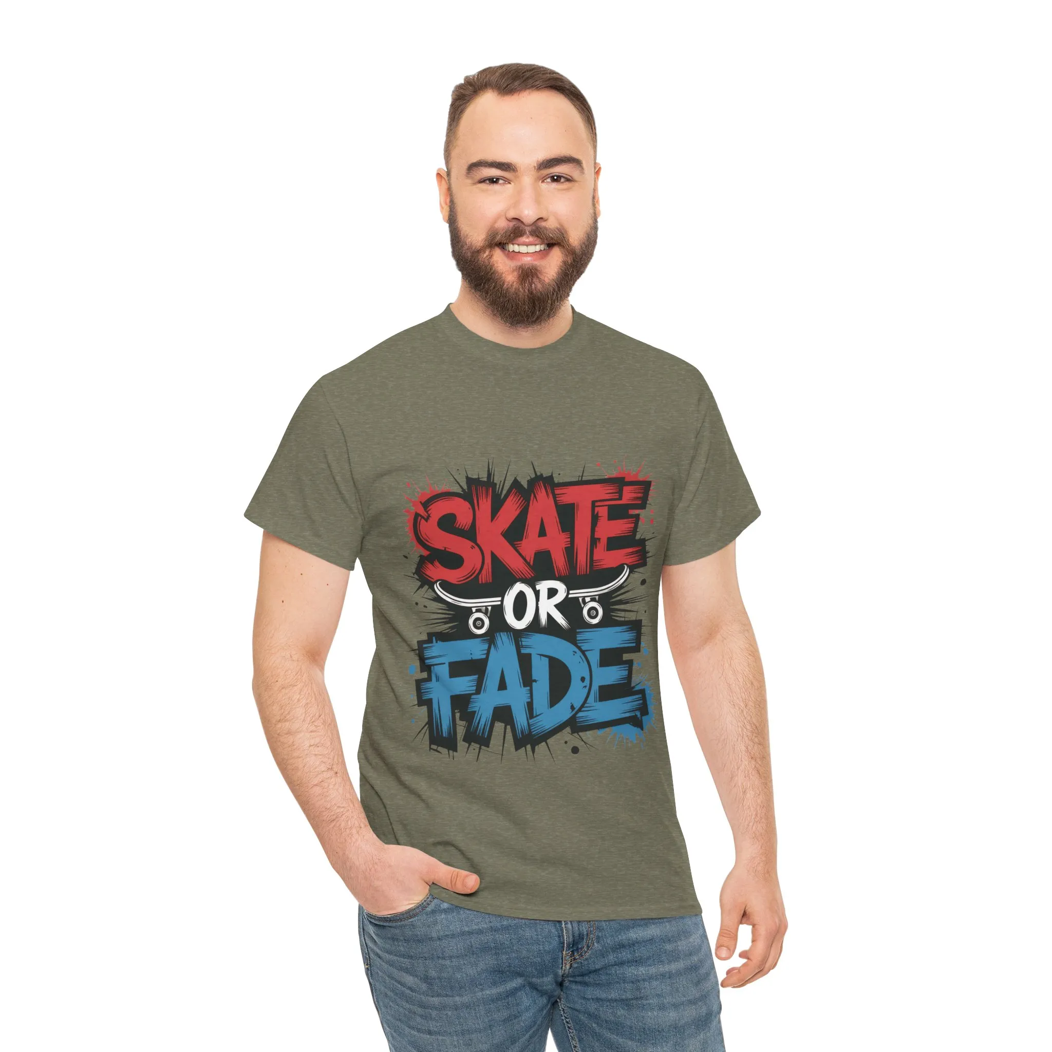 Skate Or Fade Men's T-Shirt, Graffiti Skateboarding Graphic Tee, Urban Streetwear Skater Top - Image 11
