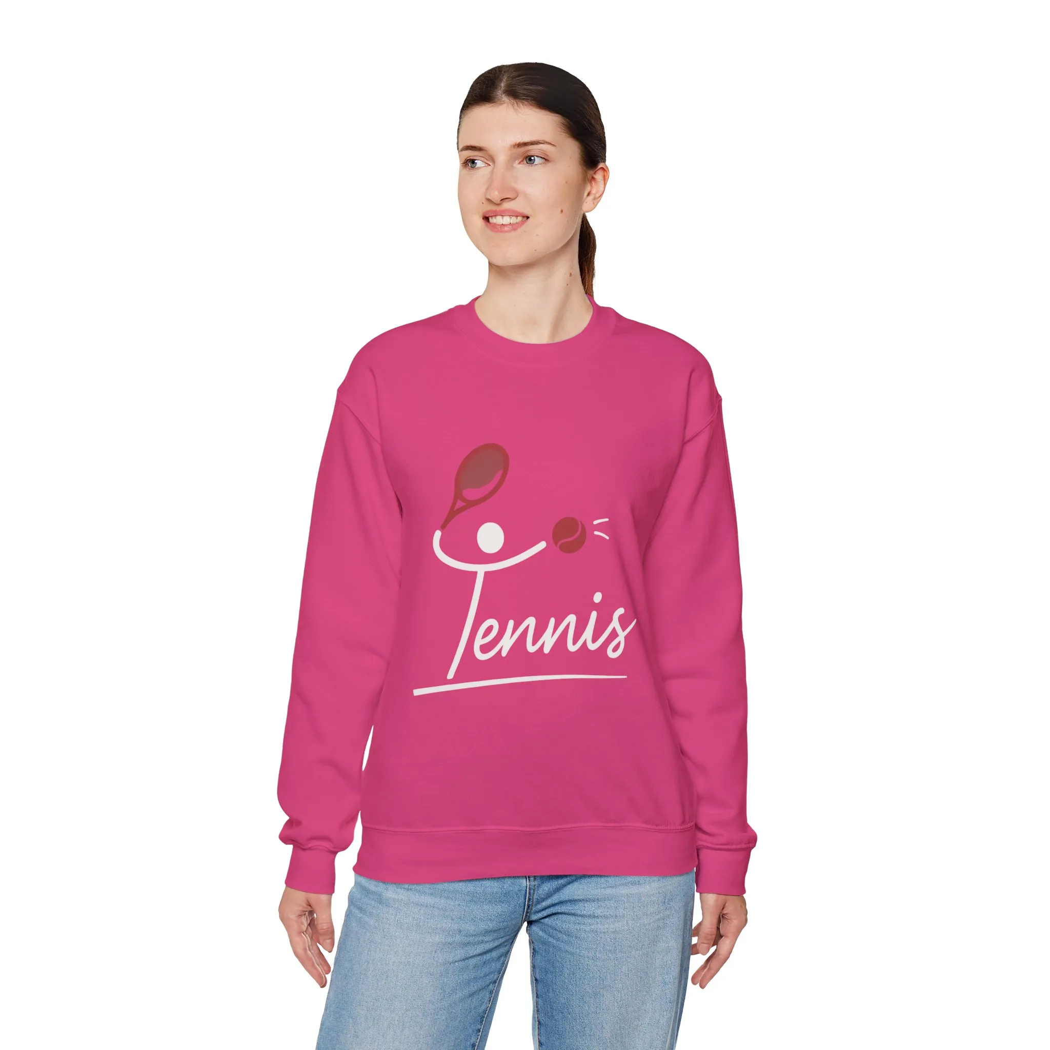 Womens Heavy Blend™ Crewneck Sweatshirt, Womens Tennis Sweatshirt, Cute Sports Graphic Pullover, Workout Gym Activewear Top - Image 36