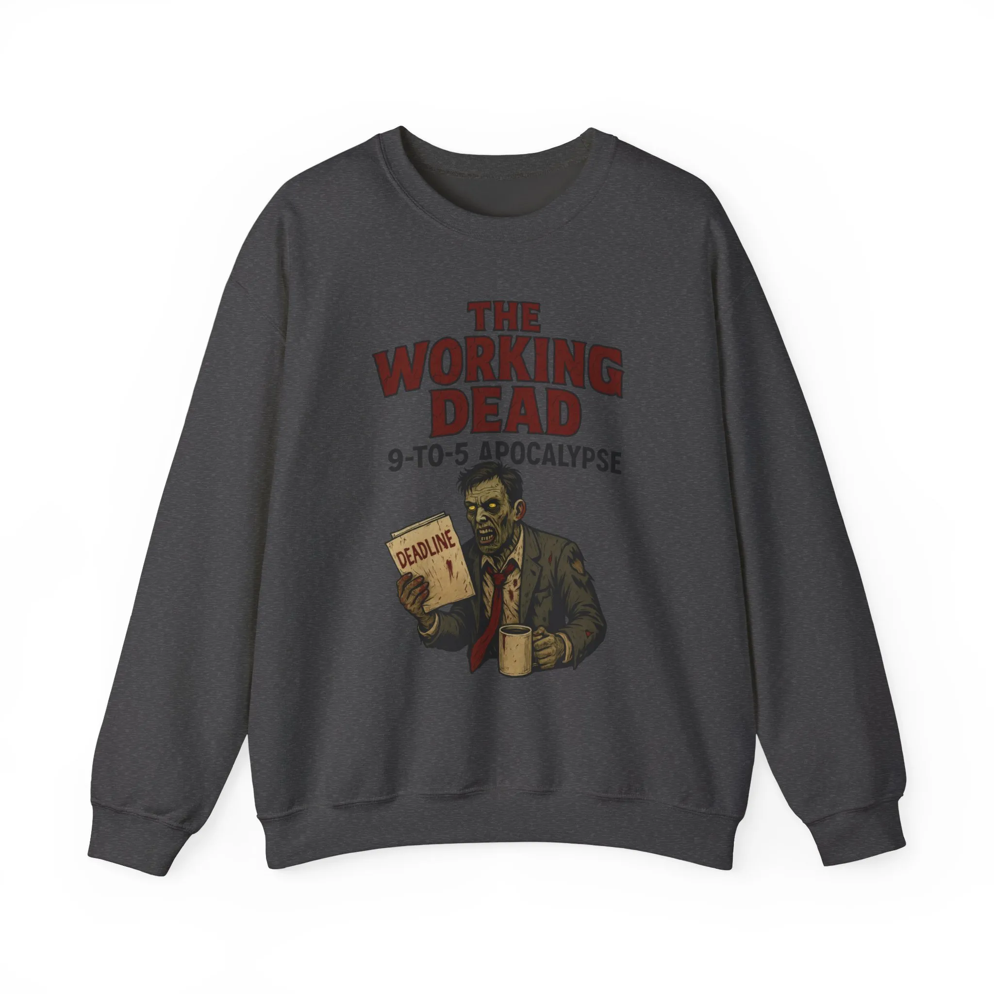 Men's The Working Dead 9-to-5 Apocalypse Sweatshirt, Funny Office Zombie Horror Pullover, Halloween Zombie Work Top - Image 13