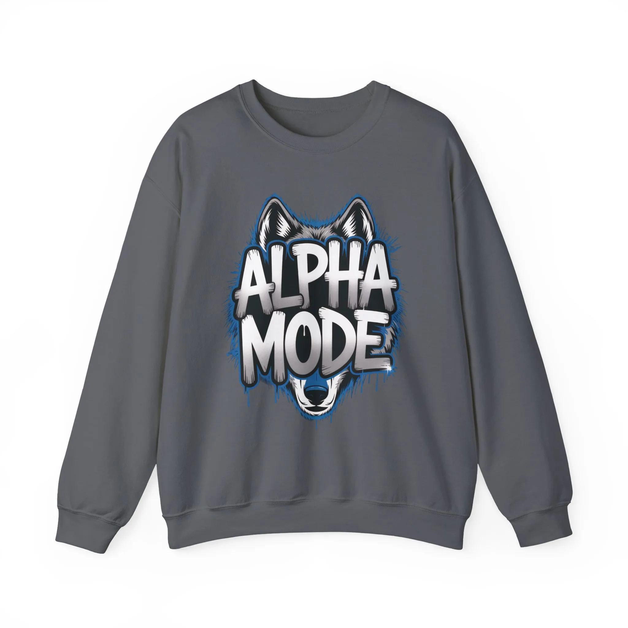 Mens Heavy Blend™ Crewneck Sweatshirt, Alpha Mode Mens Wolf Graphic Crewneck Sweatshirt - Image 22