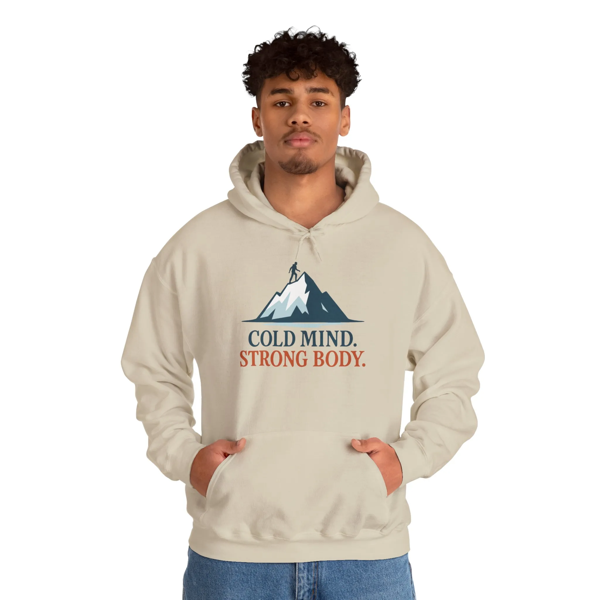 Mens Heavy Blend™ Hooded Sweatshirt, Cold Mind Strong Body Sweatshirt, Nordic Mountain Minimalist Pullover - Image 11