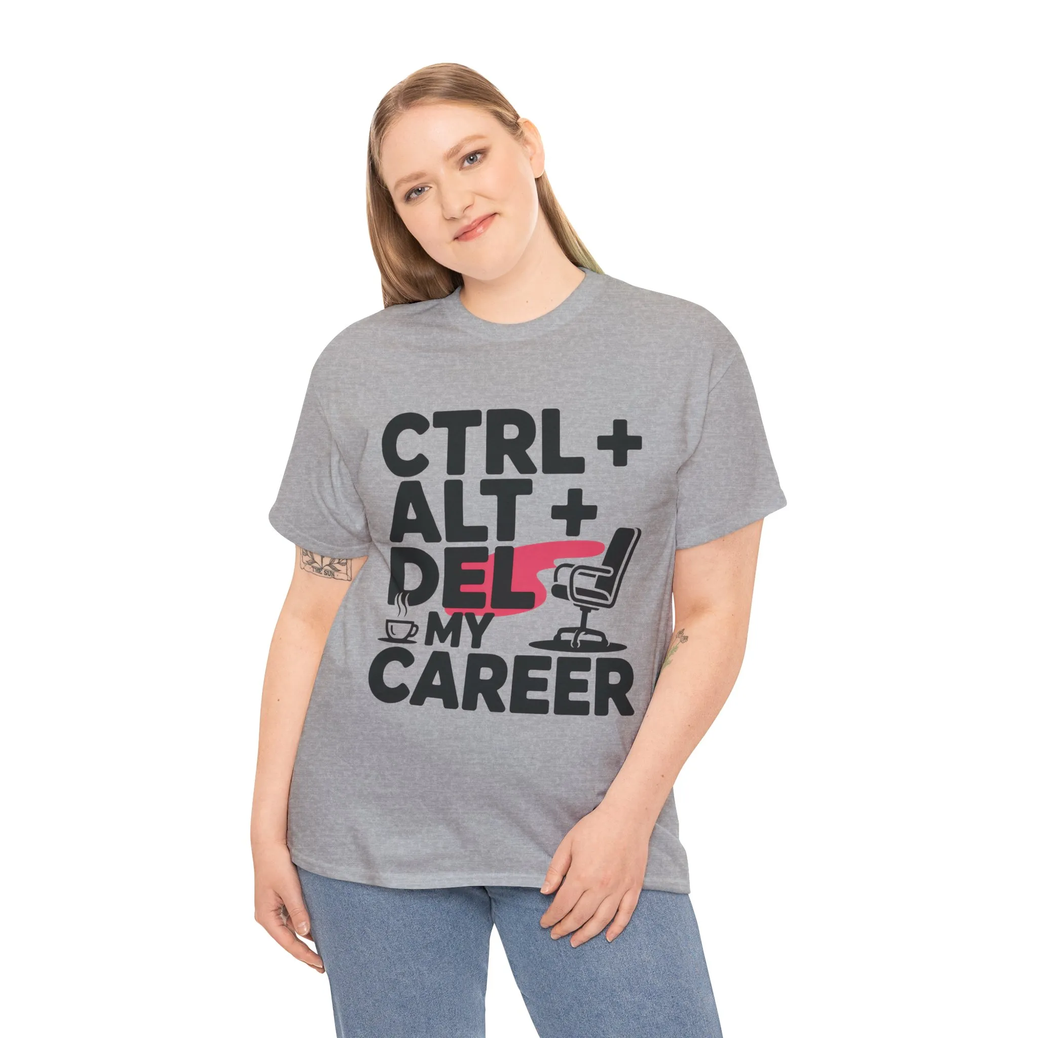 Women's Funny T-Shirt, Ctrl Alt Del My Career Graphic Tee, Sarcastic Work Shirt for Her - Image 3
