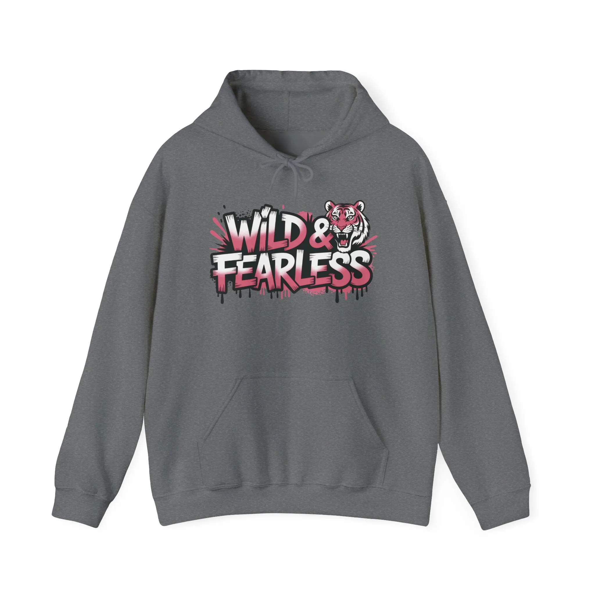 Women's Hoodie Wild & Fearless, Tiger Graffiti Graphic Pullover, Bold Urban Streetwear Hoodie - Image 5