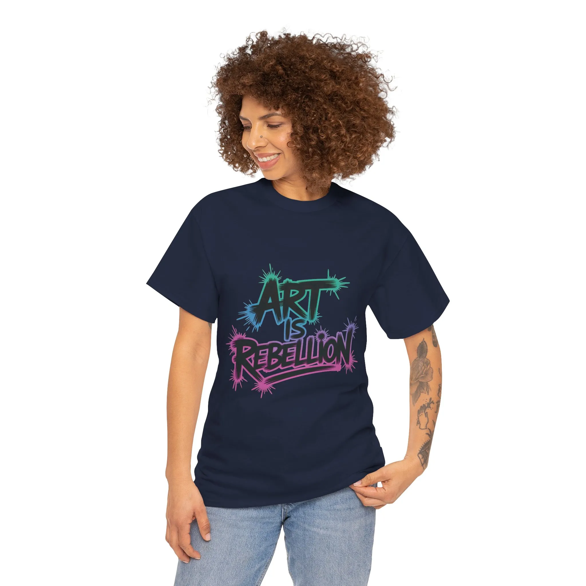 Art Is Rebellion Women's Graphic T-Shirt, Graffiti Street Art Tee, Bold Rebel Statement Top - Image 17
