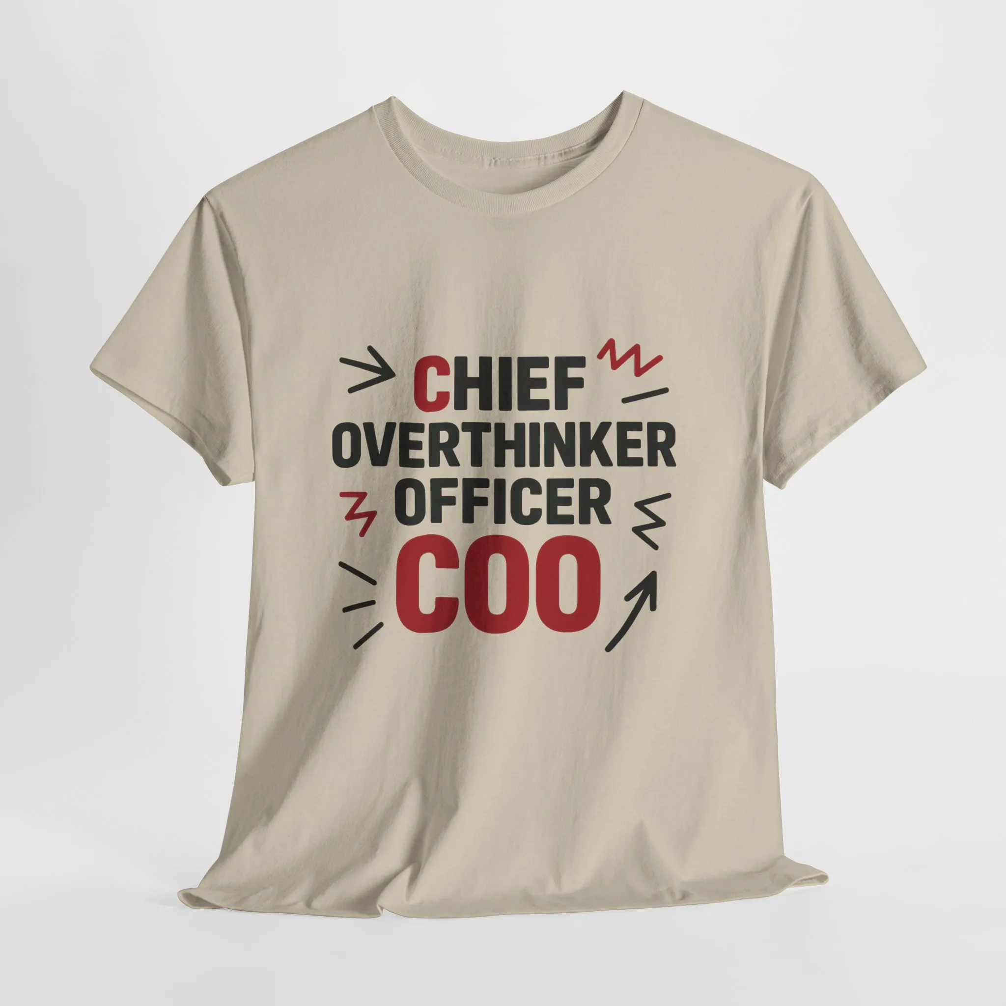 Men's COO T-Shirt, Chief Overthinker Officer Funny Graphic Tee, Office Humor Shirt for Him - Image 3