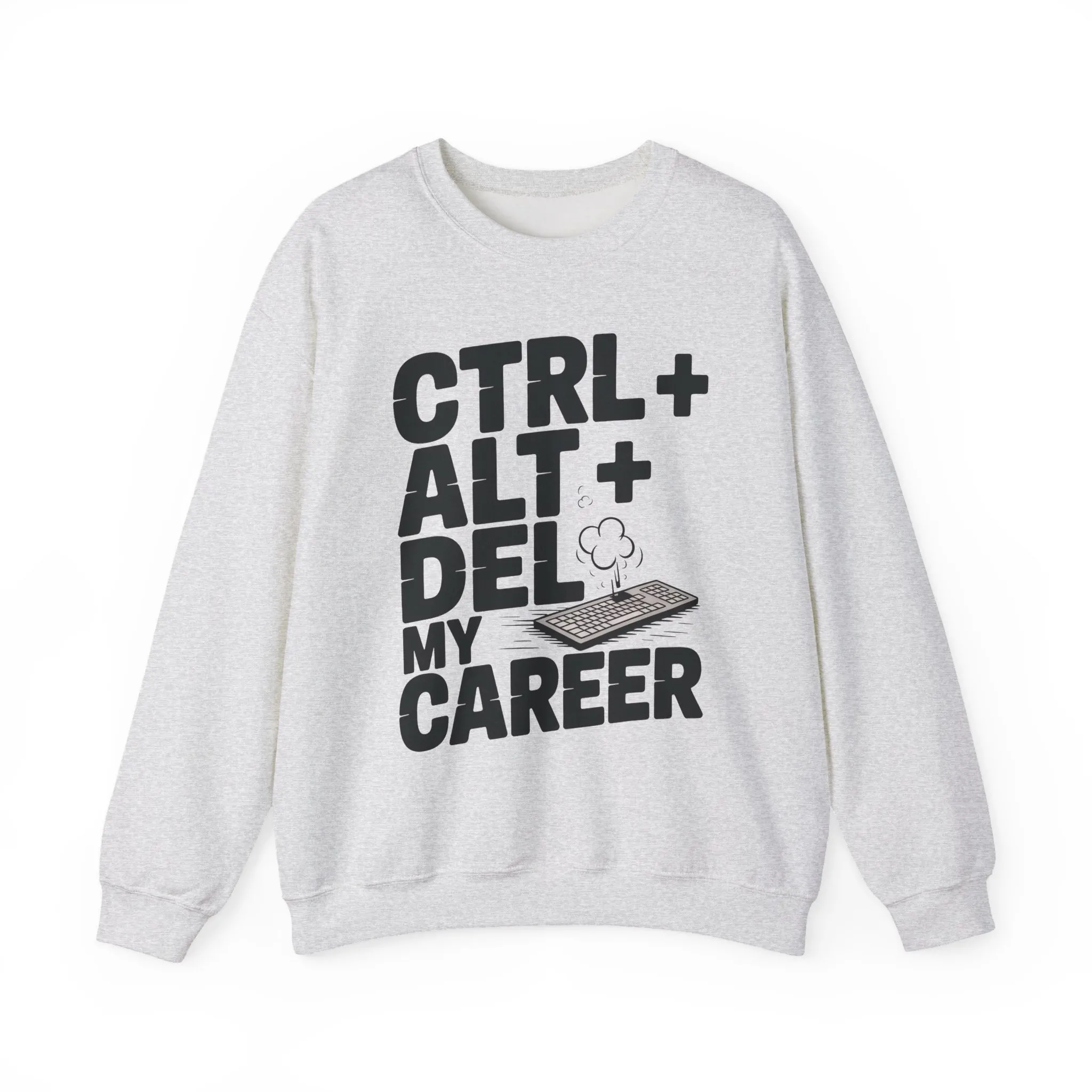 Ctrl Alt Del My Career Sweatshirt, Sarcastic Workwear Graphic Pullover, Funny Office Top, Men's Heavy Blend™ Crewneck Sweatshirt - Image 4