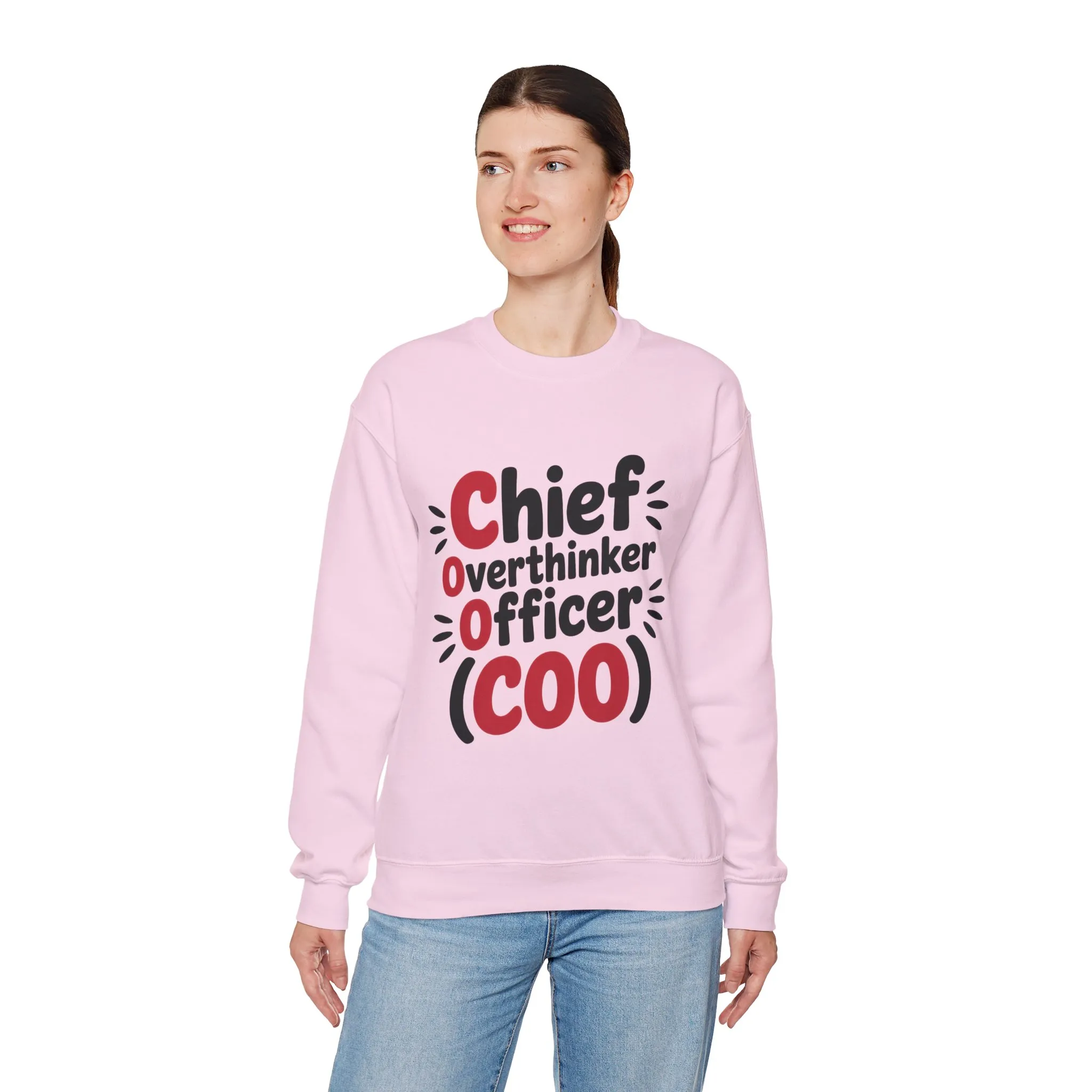 Chief Overthinker Officer Women's Sweatshirt, COO Funny Office Humor Graphic Pullover, Women's Heavy Blend™ Crewneck Sweatshirt - Image 27