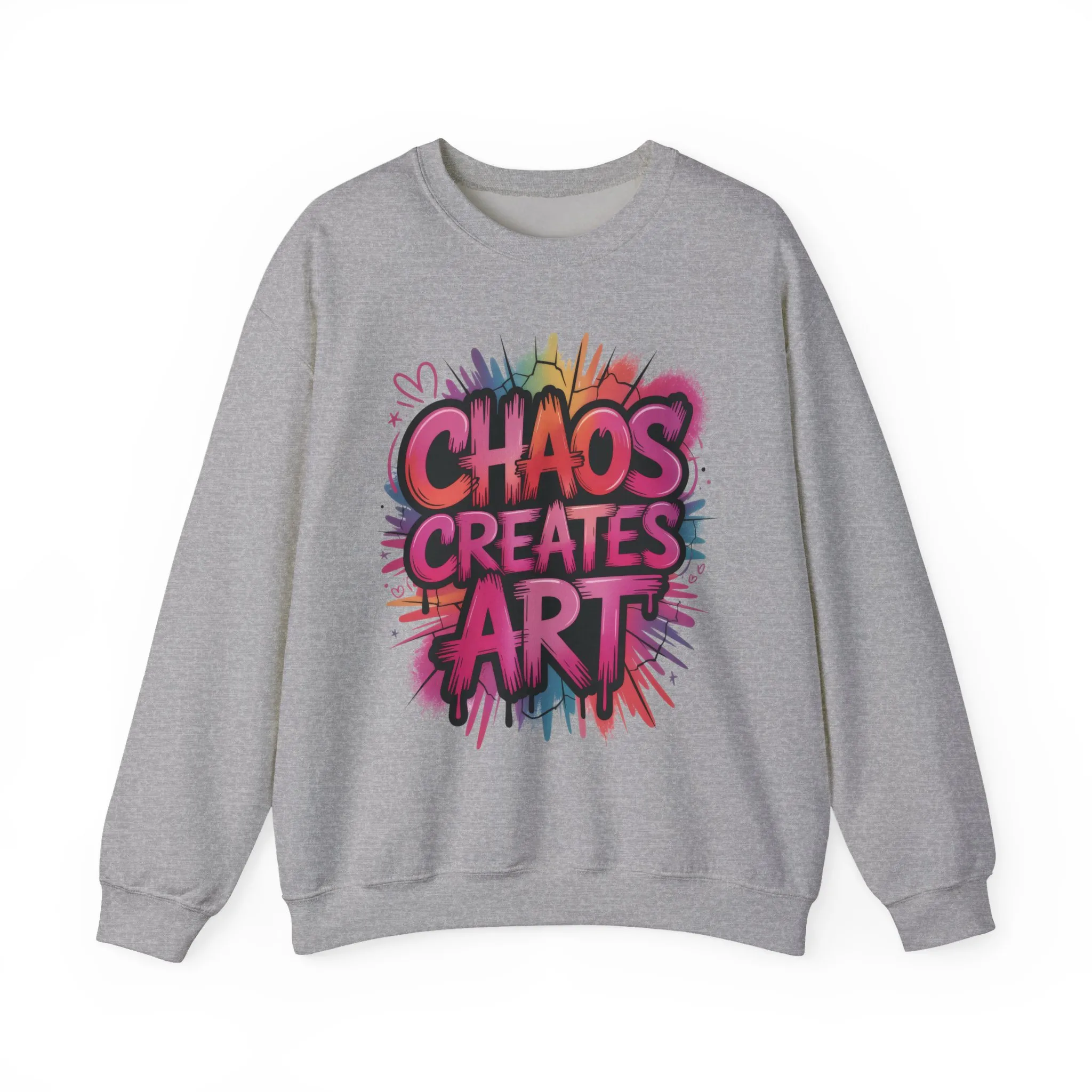 Women's Heavy Blend™ Crewneck Sweatshirt, Chaos Creates Art Graffiti Sweatshirt Women's Oversized - Image 4