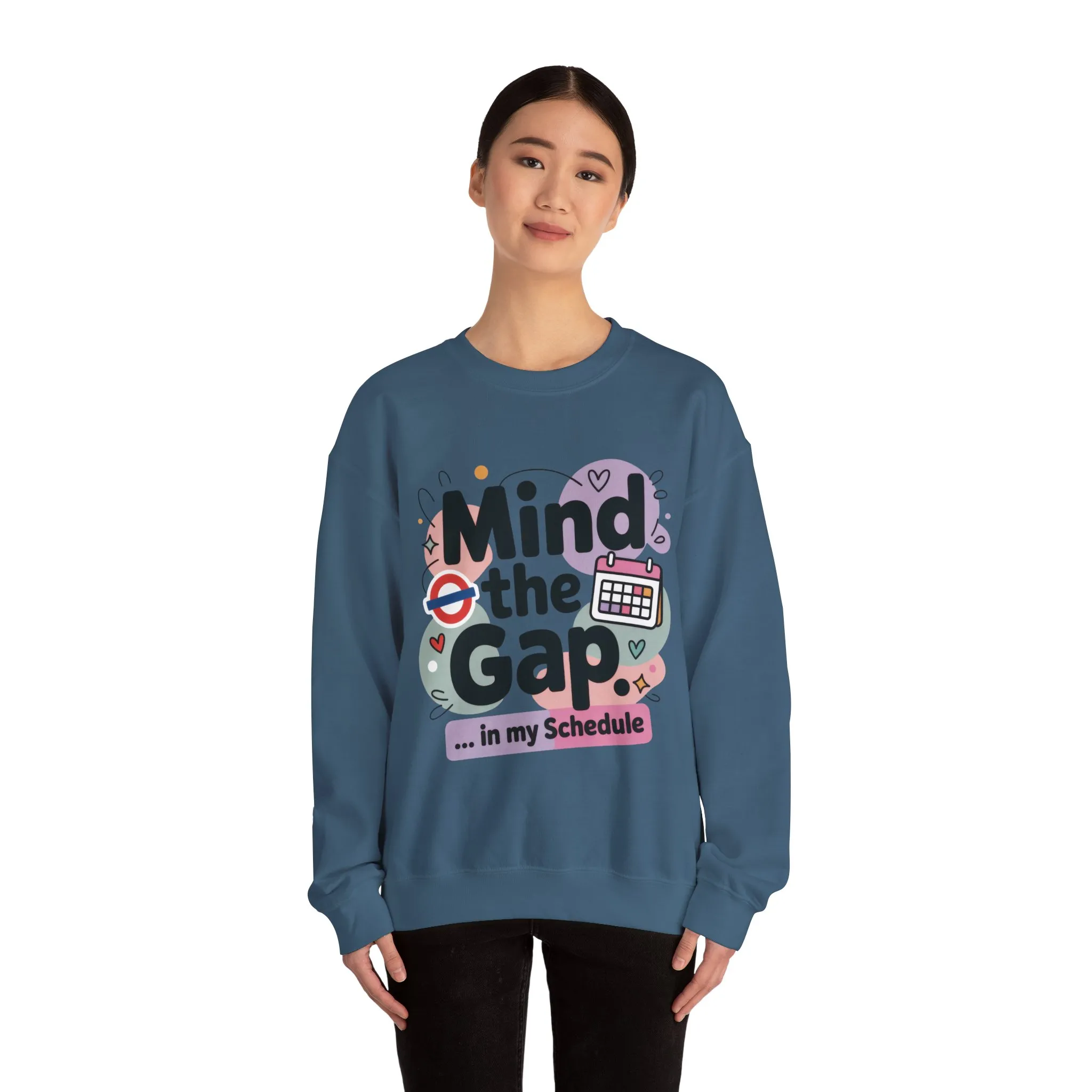 Funny Women's Sweatshirt, Mind The Gap, Office Humor Graphic Pullover - Image 11