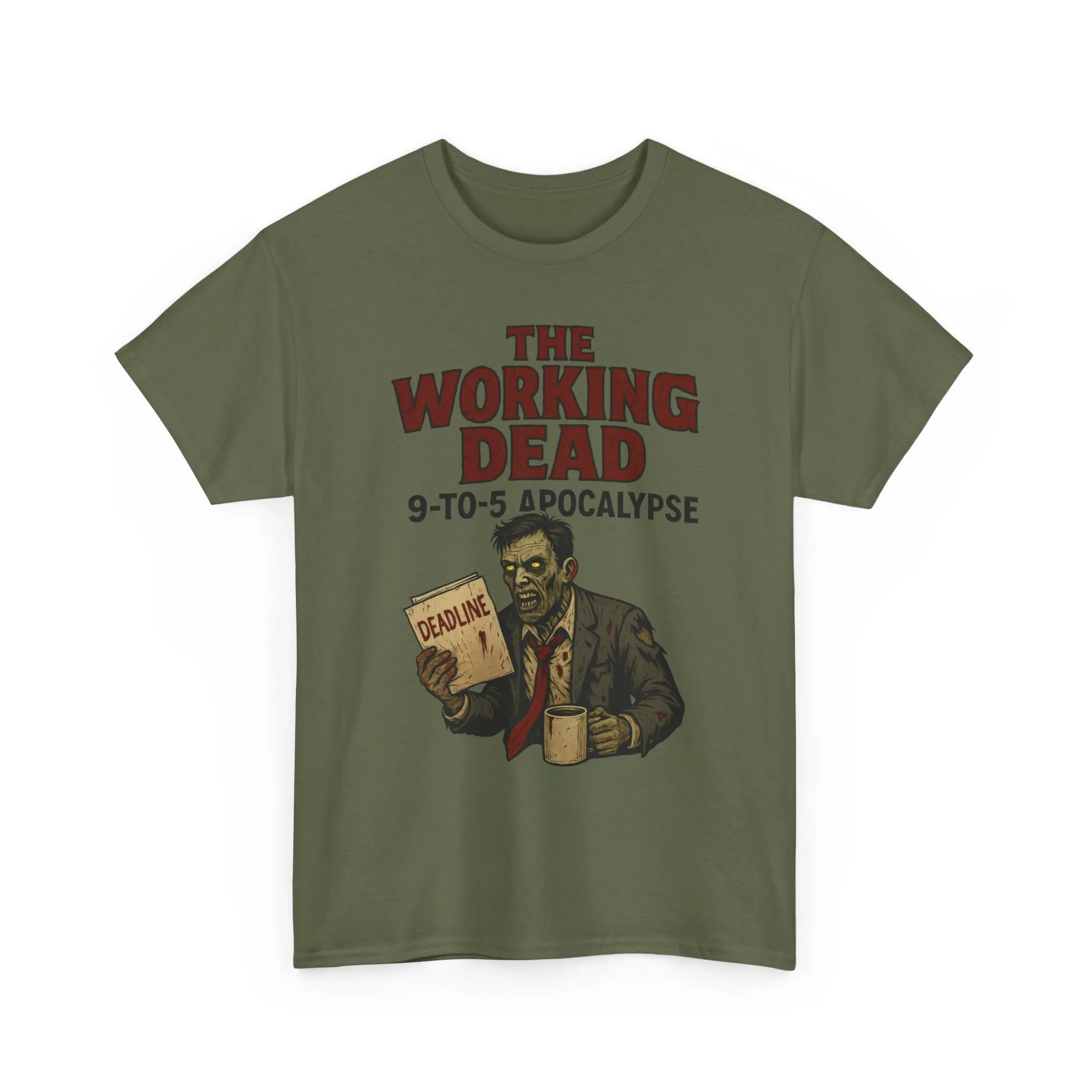The Working Dead 9-to-5 Apocalypse Men's T-Shirt, Funny Horror Office Zombie Tee, Halloween Zombie Top, Work Humor Sweatshirt - Image 12