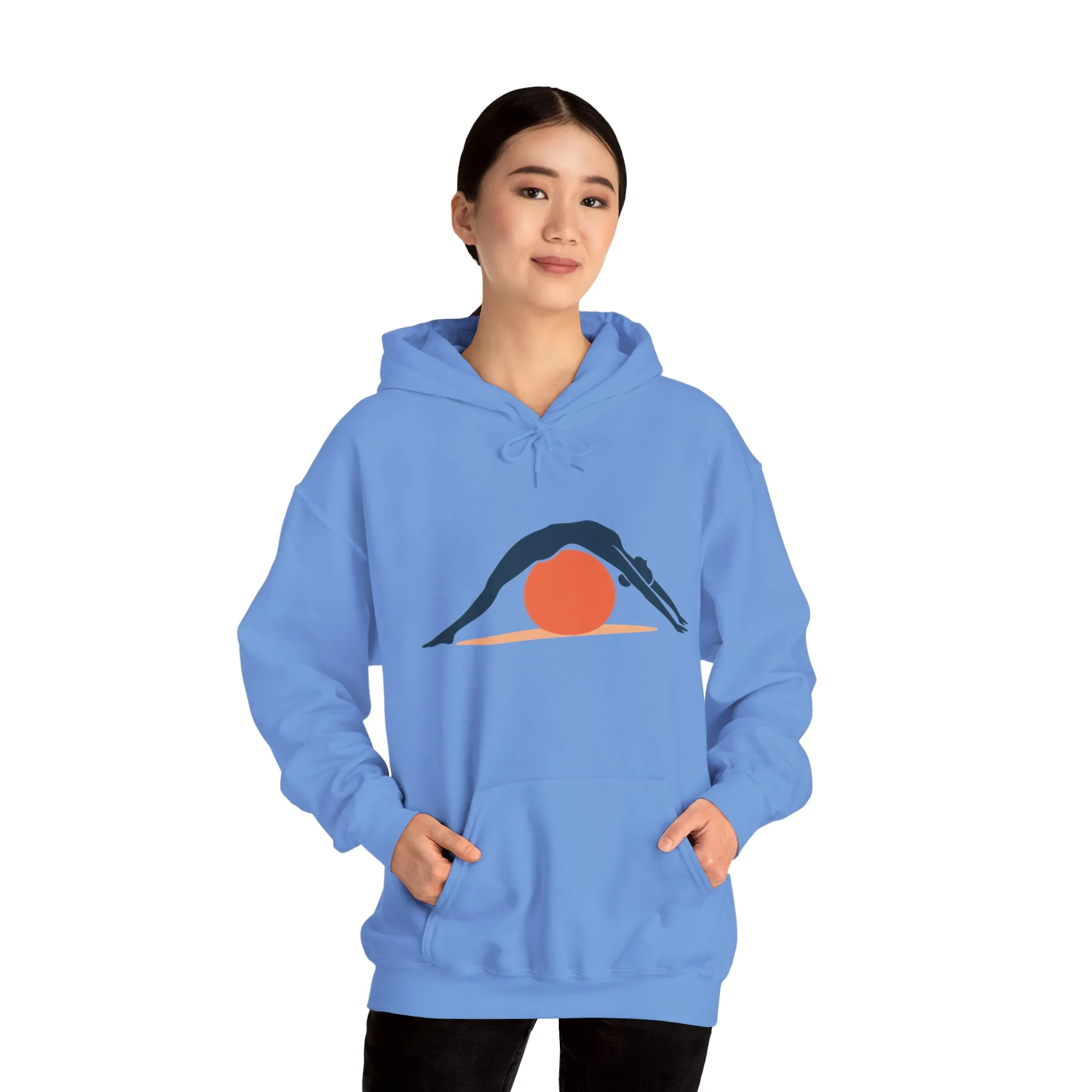 Womens Heavy Blend™ Hooded Sweatshirt, Womens Pilates Hoodie, Yoga Fitness Graphic Hooded Sweatshirt, Workout Activewear Top - Image 15