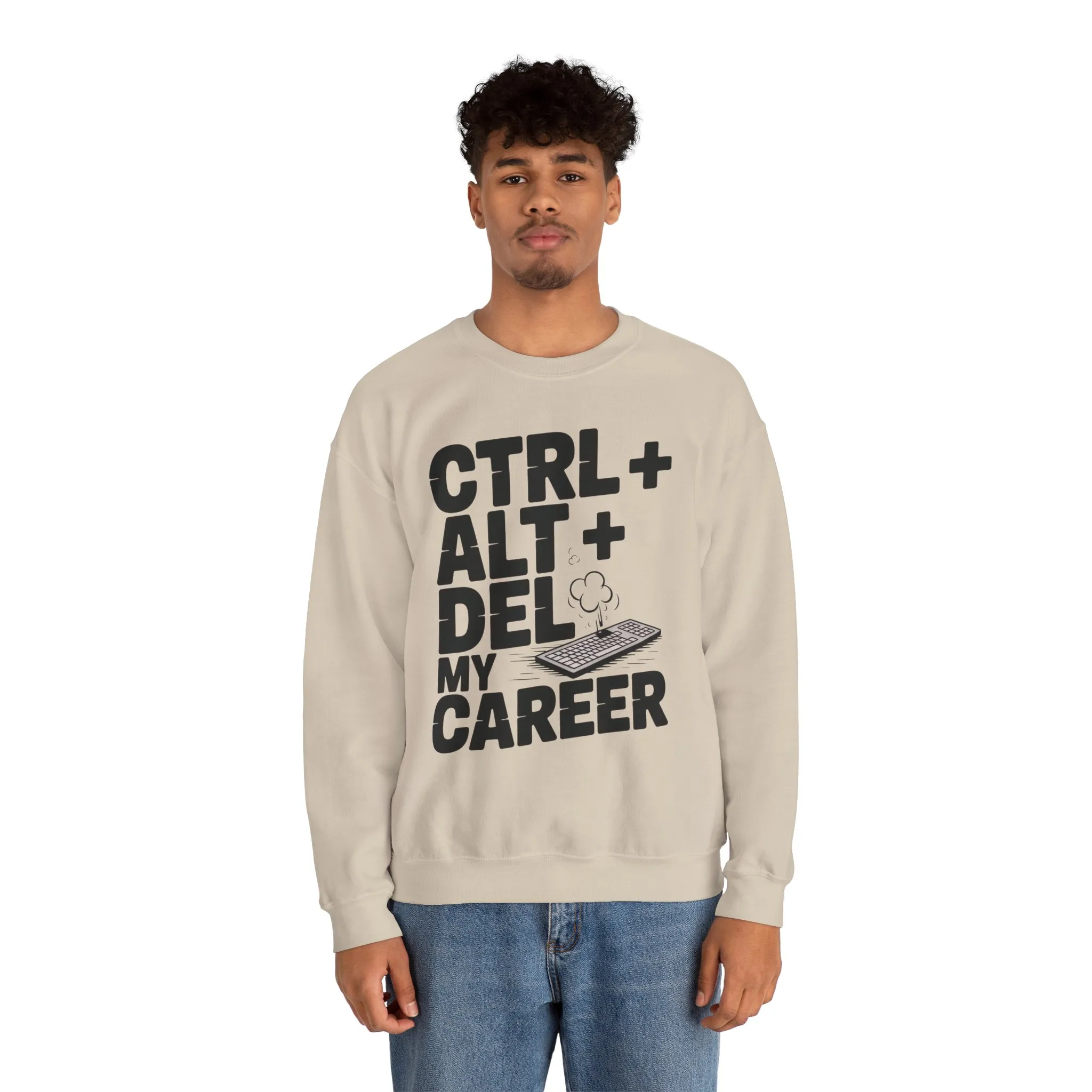 Ctrl Alt Del My Career Sweatshirt, Sarcastic Workwear Graphic Pullover, Funny Office Top, Men's Heavy Blend™ Crewneck Sweatshirt - Image 8