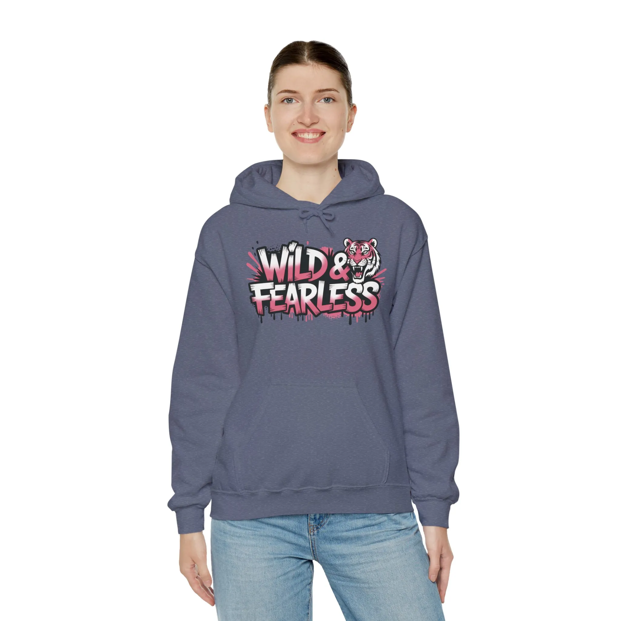 Women's Hoodie Wild & Fearless, Tiger Graffiti Graphic Pullover, Bold Urban Streetwear Hoodie - Image 28