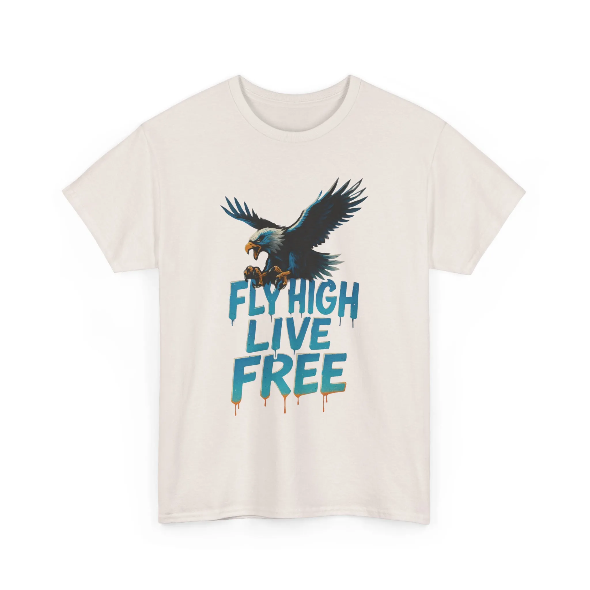 Fly High Live Free Eagle Graphic Mens T-Shirt, Eagle Tee, Fly Free Tee, Wild Flight - Image 7