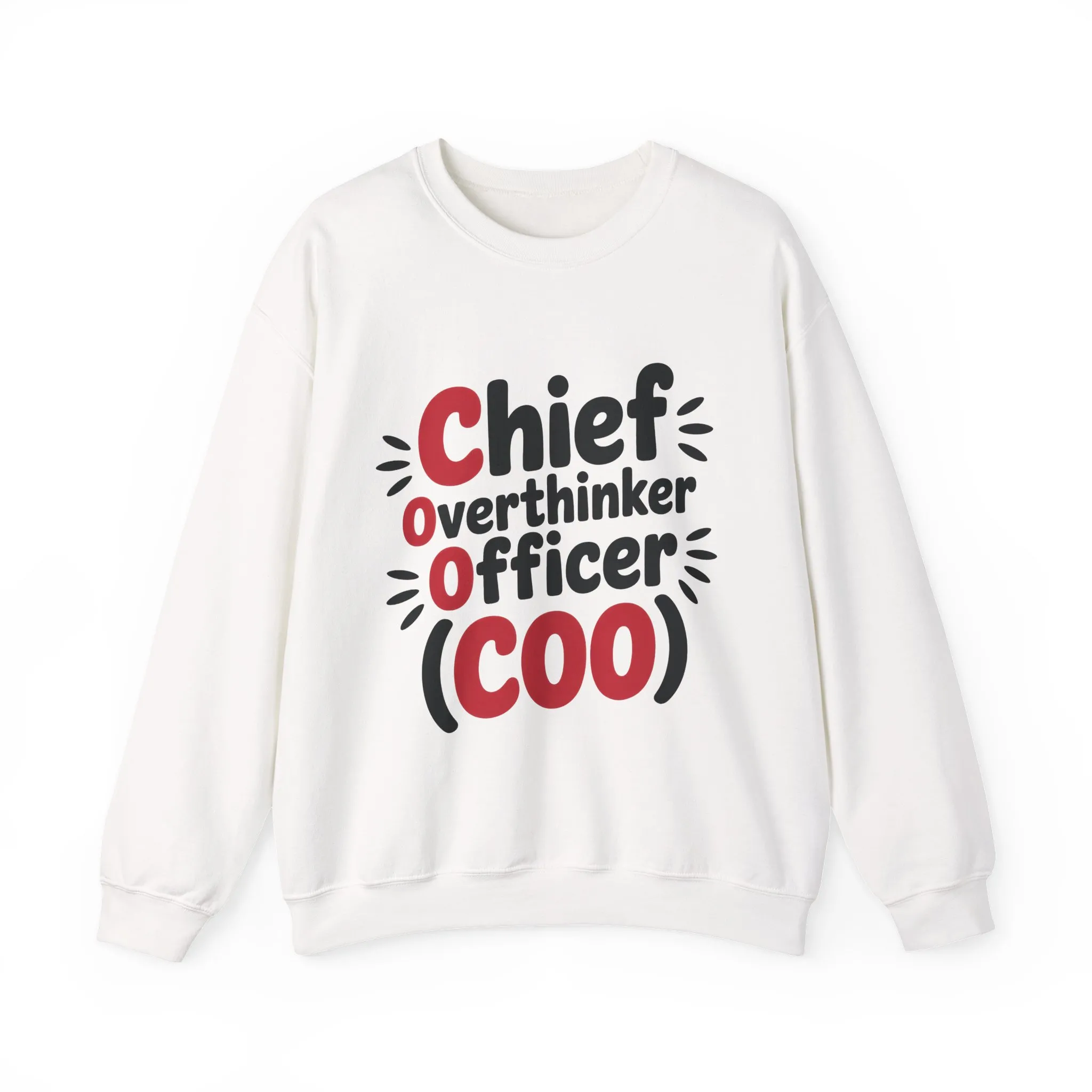 Chief Overthinker Officer Women's Sweatshirt, COO Funny Office Humor Graphic Pullover, Women's Heavy Blend™ Crewneck Sweatshirt - Image 3