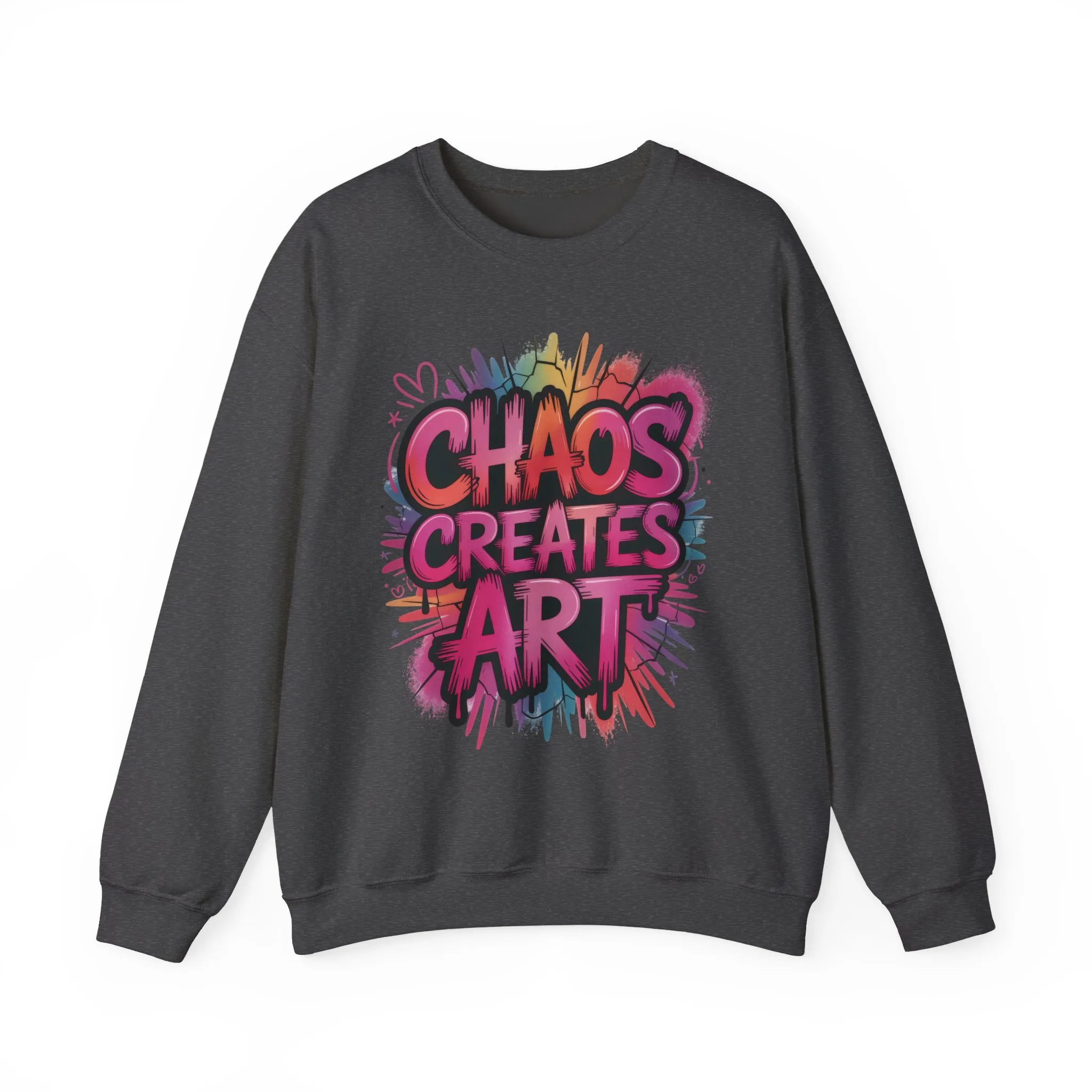 Women's Heavy Blend™ Crewneck Sweatshirt, Chaos Creates Art Graffiti Sweatshirt Women's Oversized - Image 7