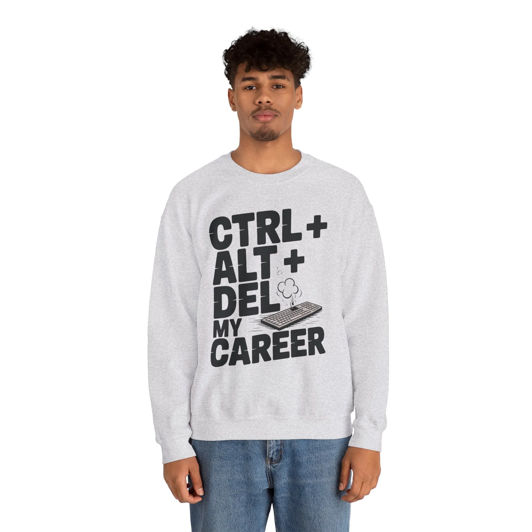 Ctrl Alt Del My Career Sweatshirt, Sarcastic Workwear Graphic Pullover, Funny Office Top, Men's Heavy Blend™ Crewneck Sweatshirt - Image 5