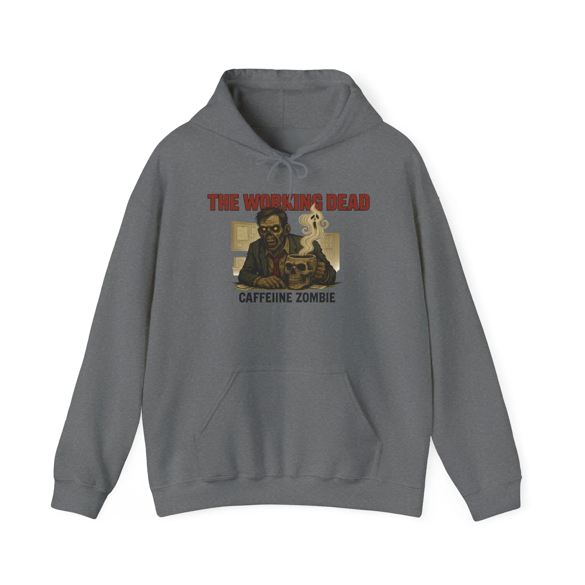 The Working Dead Men's Zombie Hoodie, Funny Office Meeting Sweatshirt, Halloween Zombie Top, Coffee Zombie Hoodie, Halloween Work Top - Image 13