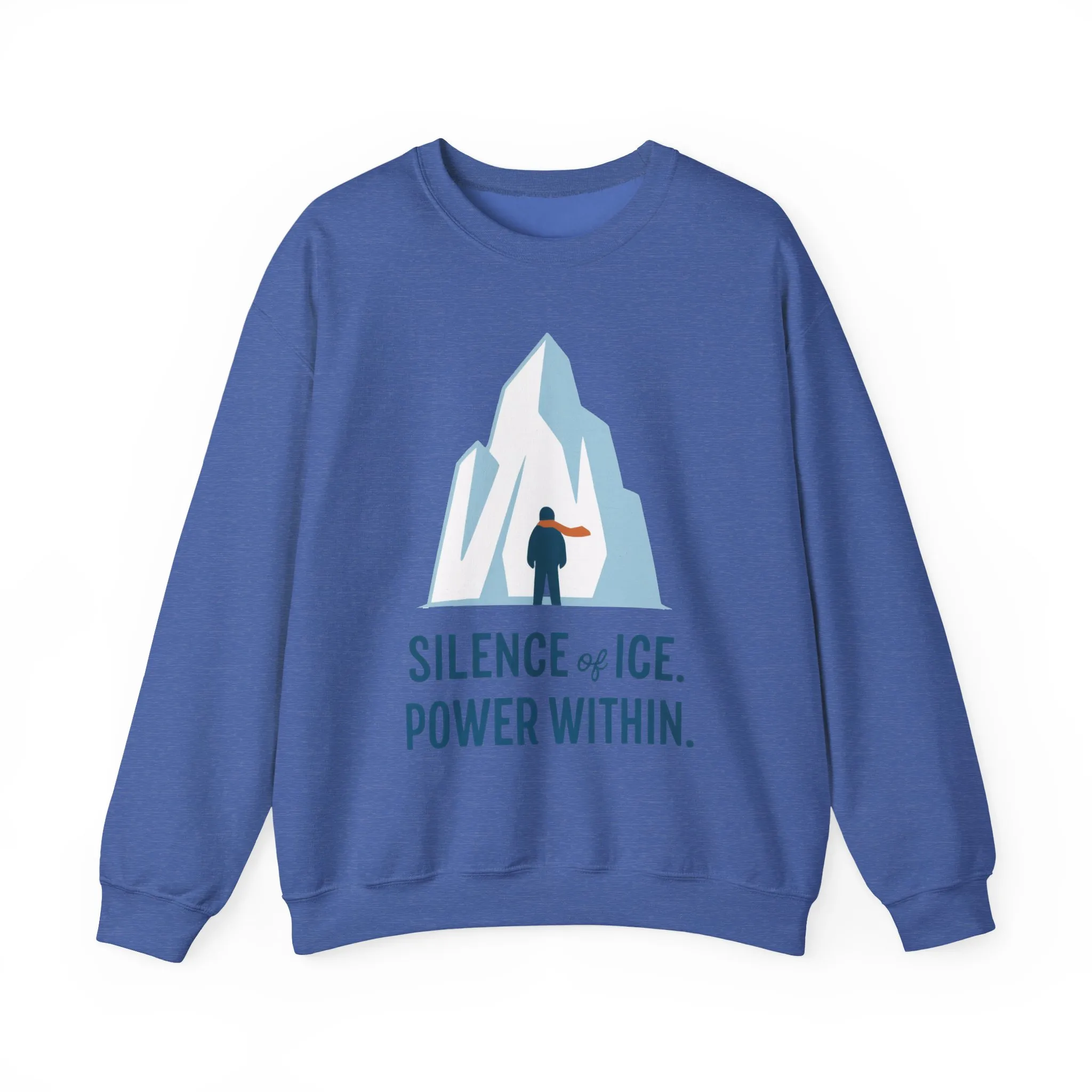 Mens Heavy Blend™ Crewneck Sweatshirt, Silence of Ice Power Within Sweatshirt, Nordic Iceberg Minimalist Pullover - Image 19