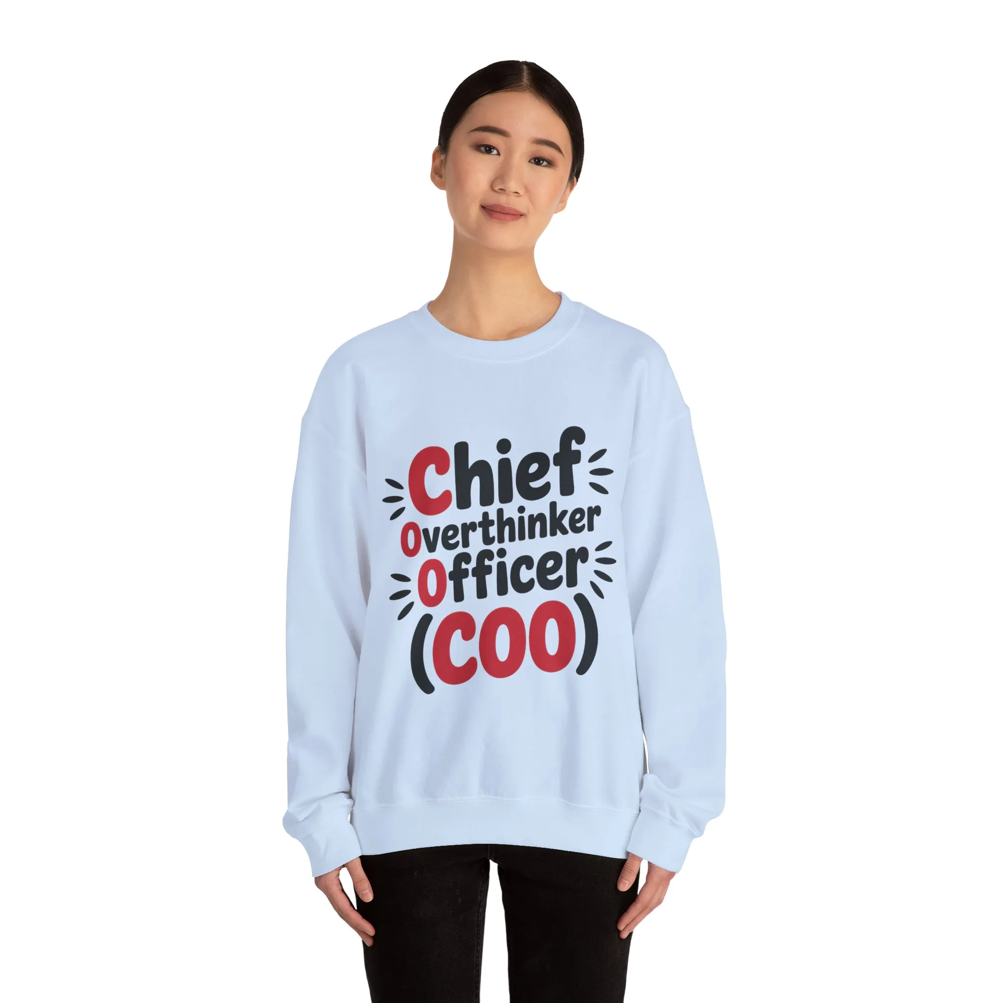 Chief Overthinker Officer Women's Sweatshirt, COO Funny Office Humor Graphic Pullover, Women's Heavy Blend™ Crewneck Sweatshirt - Image 31