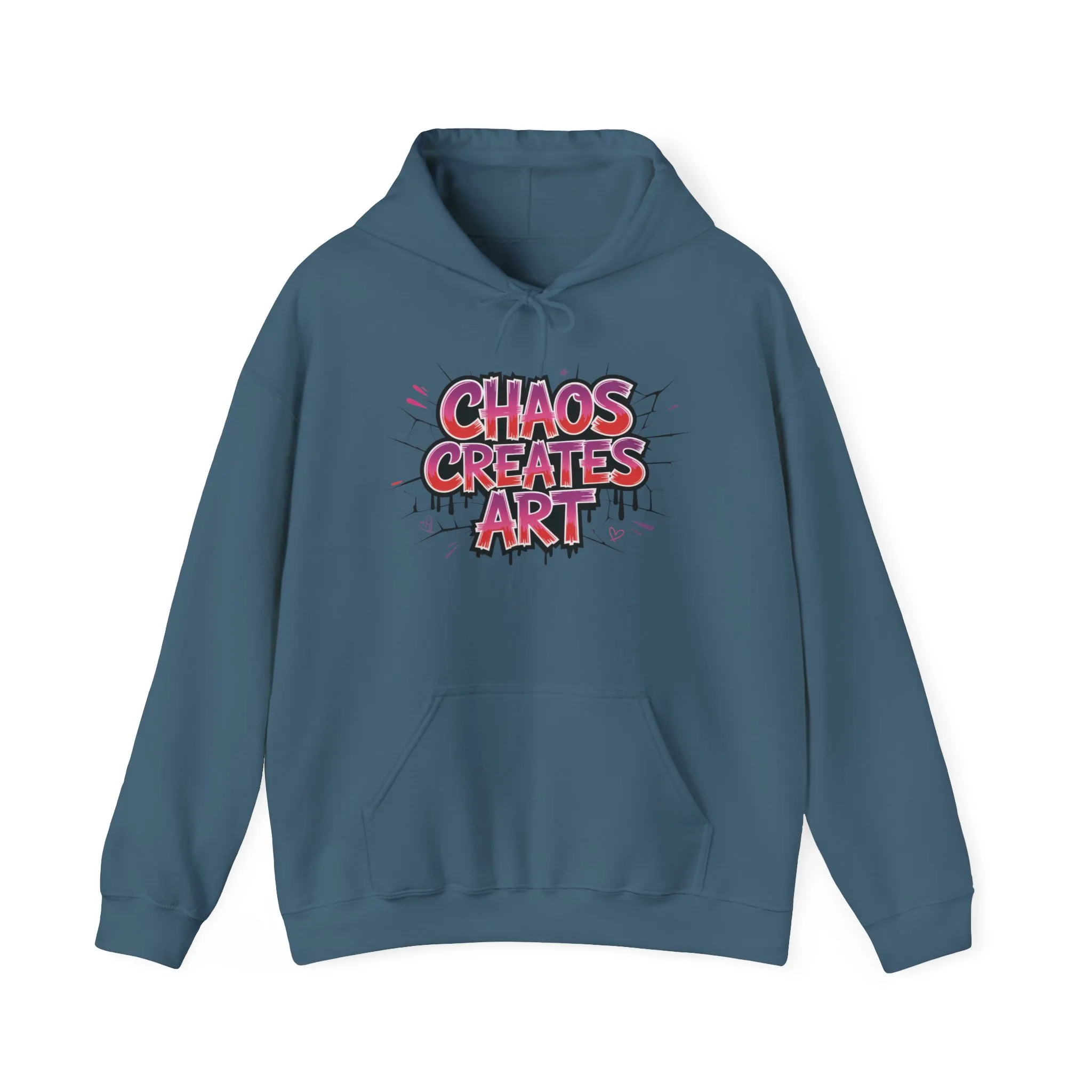 Women's Heavy Blend™ Hooded Sweatshirt, Chaos Creates Art Graffiti Hoodie Womens Streetwear - Image 2