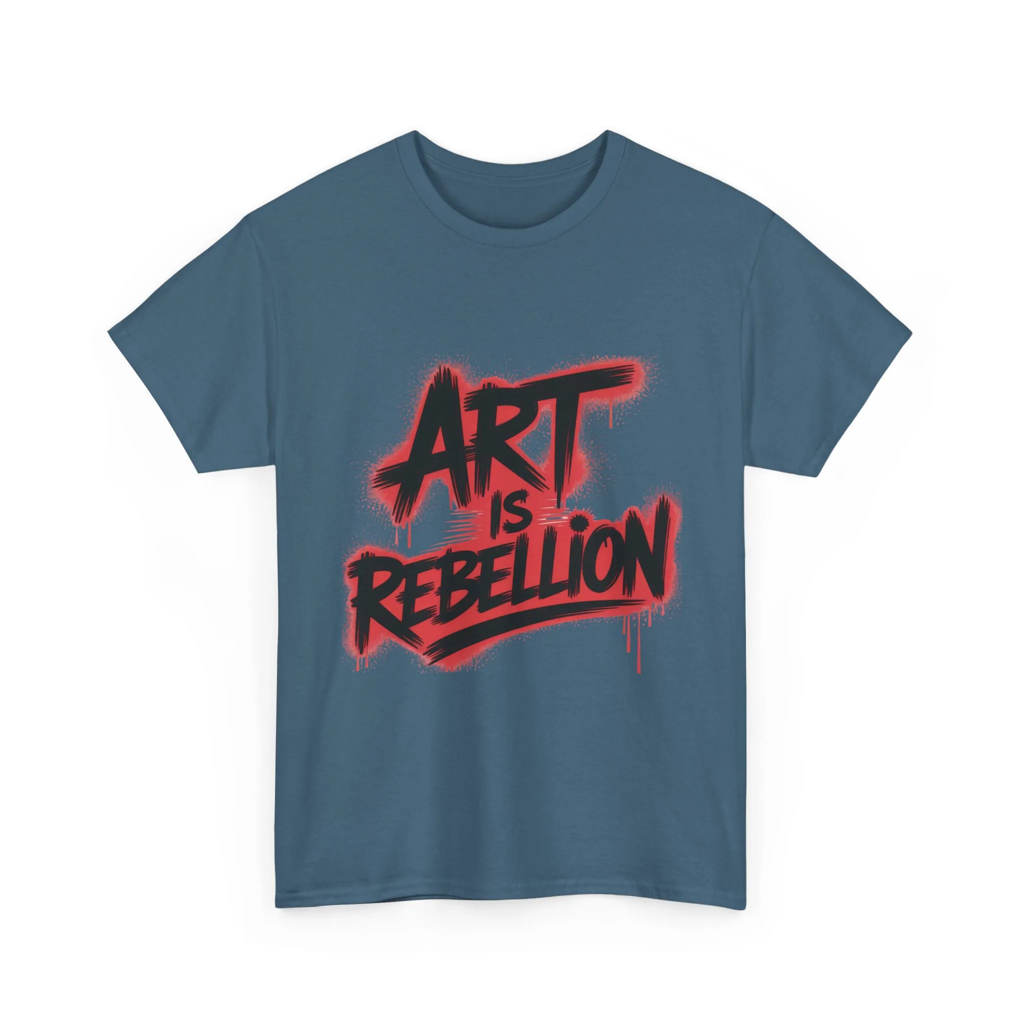 Men's Heavy Cotton Tee, Art Is Rebellion Men's T-Shirt, Graffiti Street Art Graphic Tee, Urban Skate Punk Style Shirt - Image 13