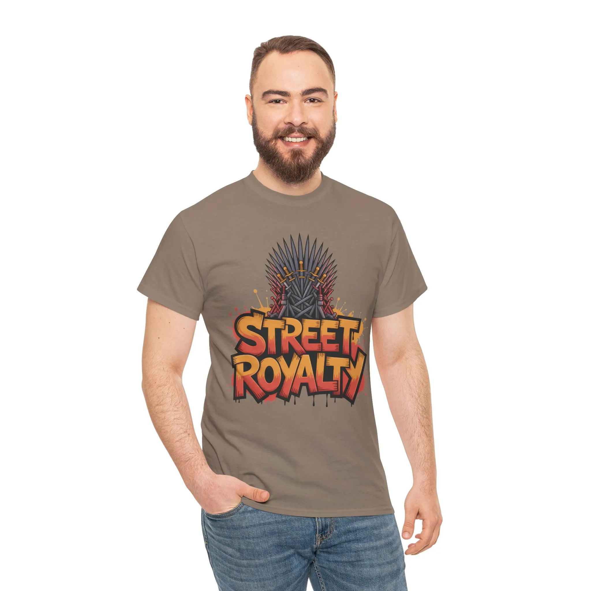 Street Royalty Men's T-Shirt, Graffiti Crown Graphic Tee, Urban Streetwear Top for Skaters and Hip Hop Style - Image 2