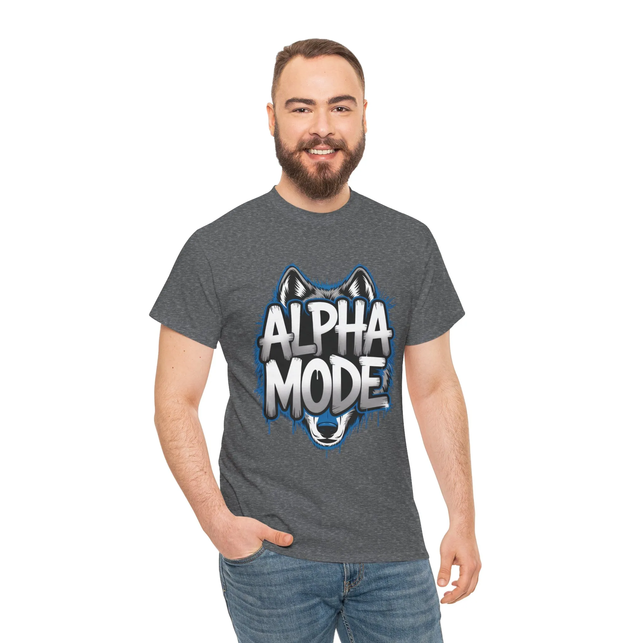 Alpha Mode Wolf Graphic Mens T-Shirt Streetwear, Alpha Tee, Wolf Tee, Street Tee, Wolf Art - Image 14