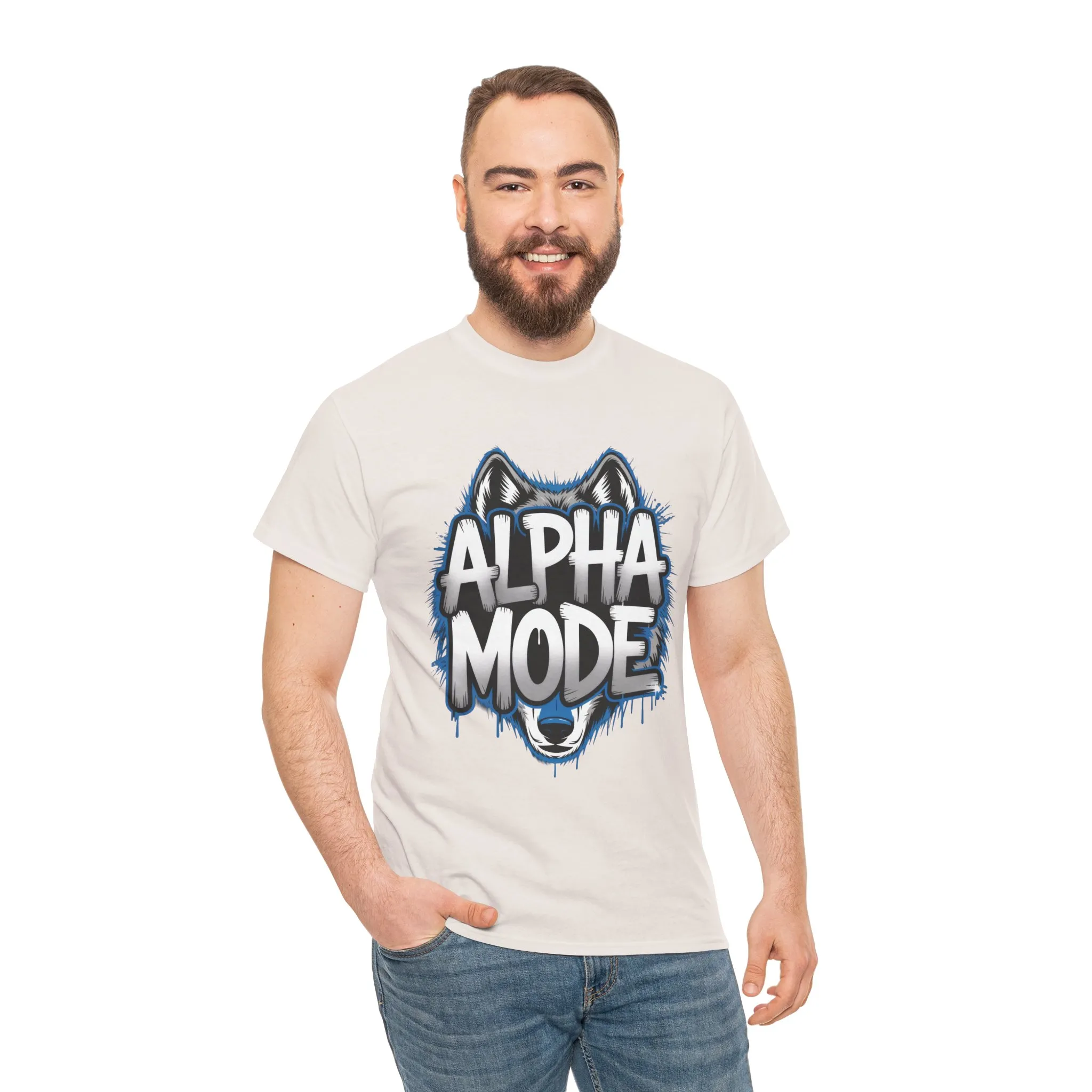 Alpha Mode Wolf Graphic Mens T-Shirt Streetwear, Alpha Tee, Wolf Tee, Street Tee, Wolf Art - Image 8