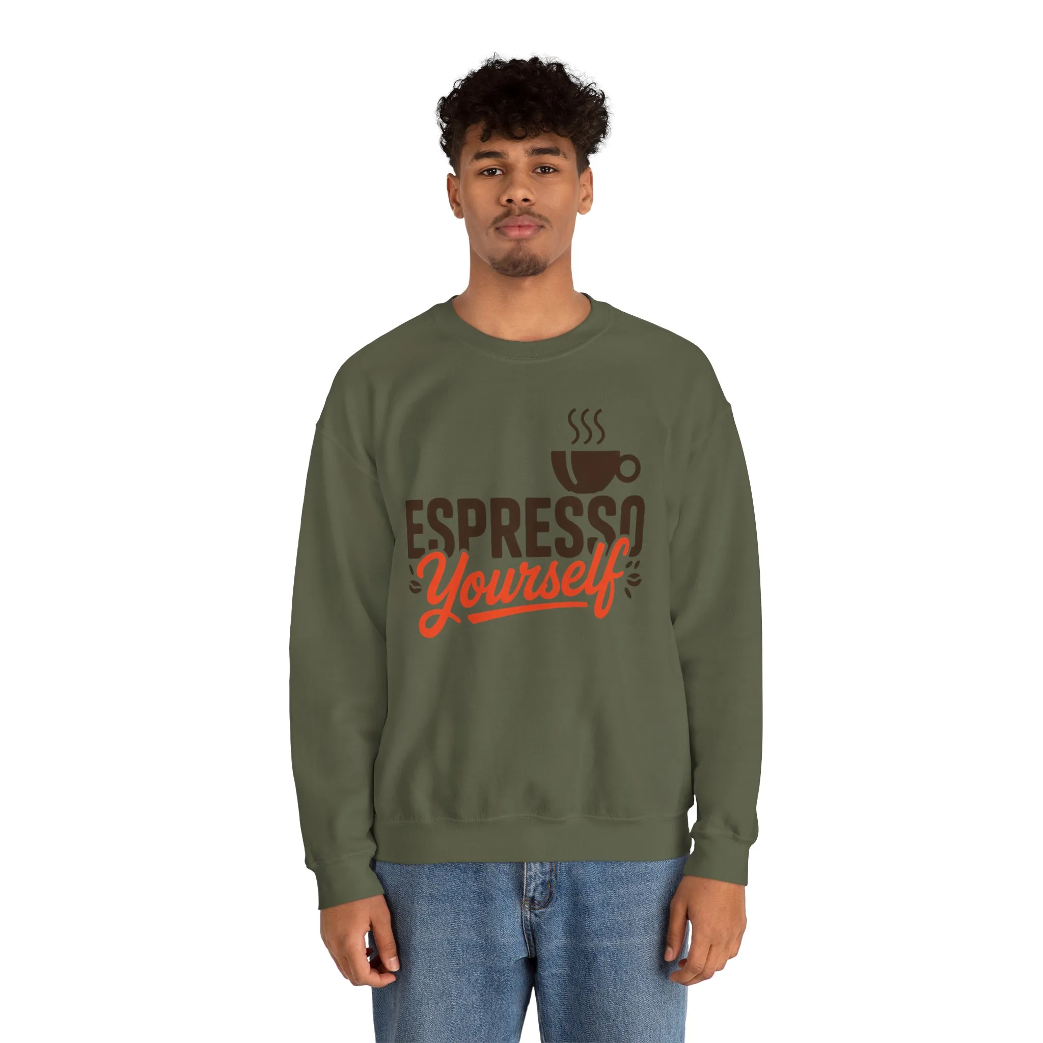 Mens Heavy Blend™ Crewneck Sweatshirt, Espresso Yourself Sweatshirt, Funny Coffee Lover Mens Crewneck, Cafe Lover Gift - Image 11
