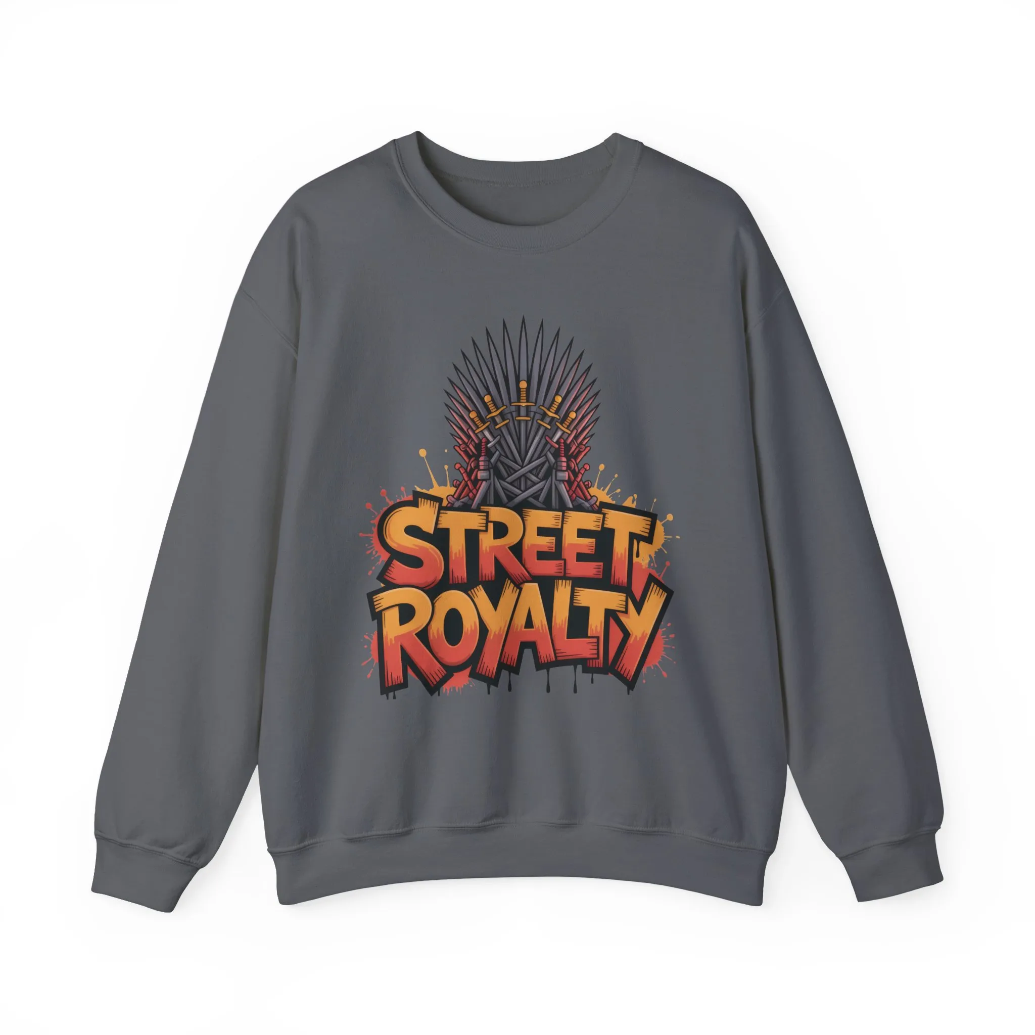 Street Royalty Men's Crewneck Sweatshirt, Graffiti Crown Graphic Pullover, Urban Streetwear Top for Men - Image 20