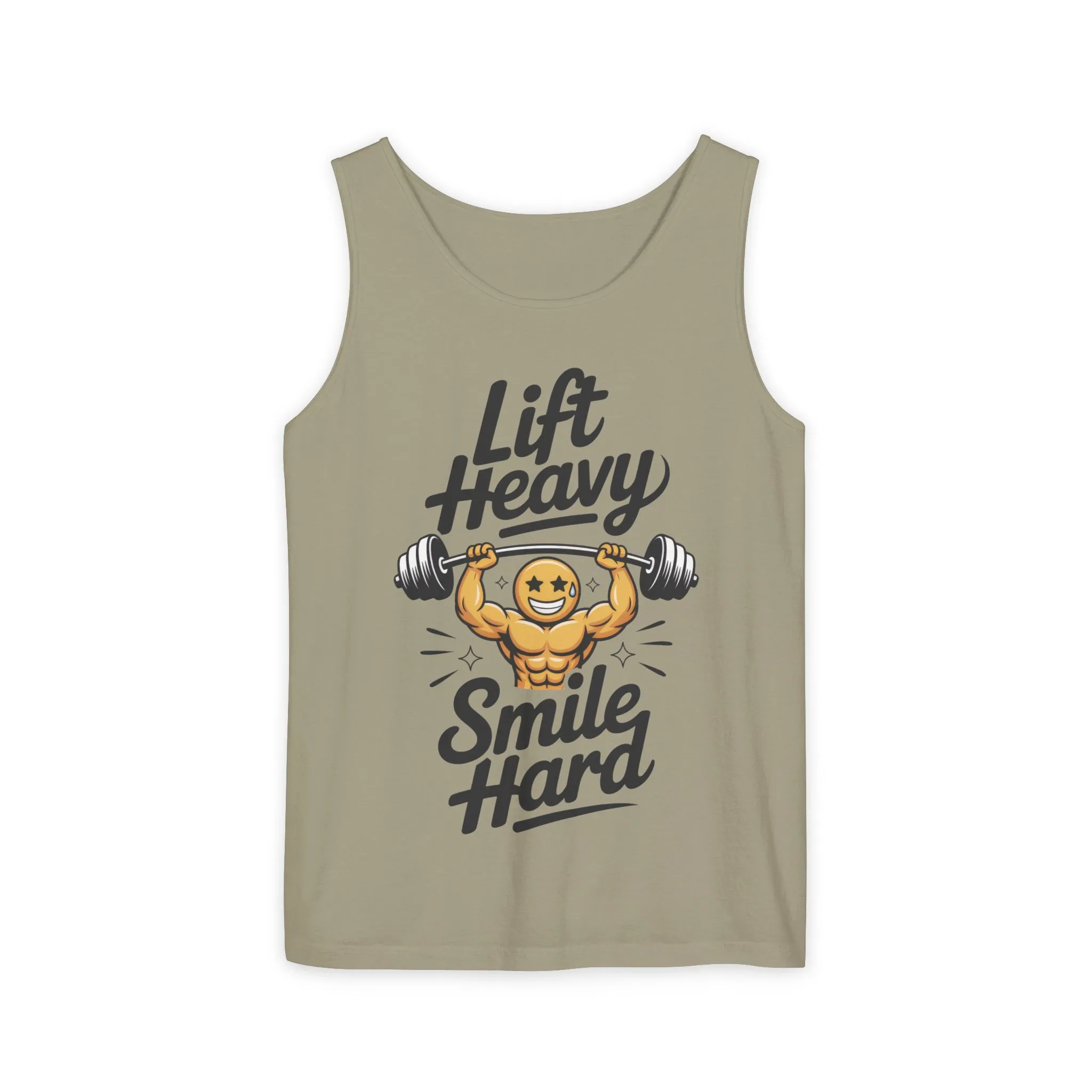 Mens Lift Heavy Smile Hard Tank Top, Funny Gym Workout Fitness Shirt, Mens Funny Gym Tank - Image 4