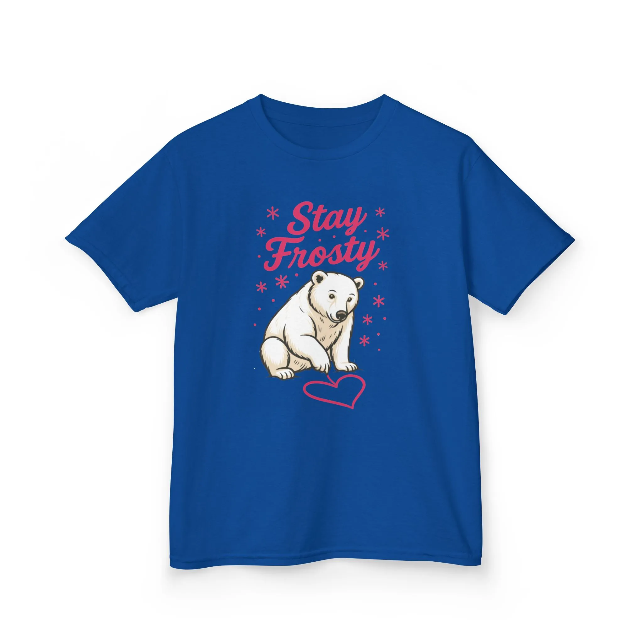 Kids Heavy Cotton™ Tee, Kids Stay Frosty Polar Bear T-Shirt, Cute Winter Graphic Tee for Children - Image 15