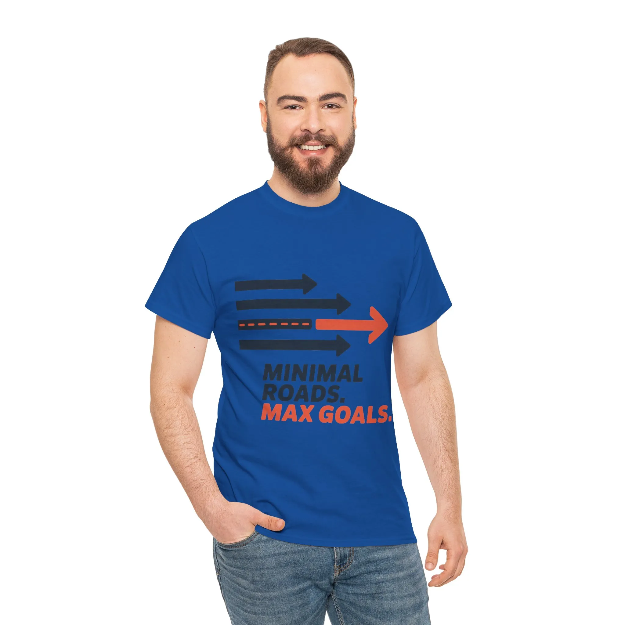 Minimal Roads Max Goals Motivational Mens T-Shirt, Urban Style Graphic Tee - Image 26