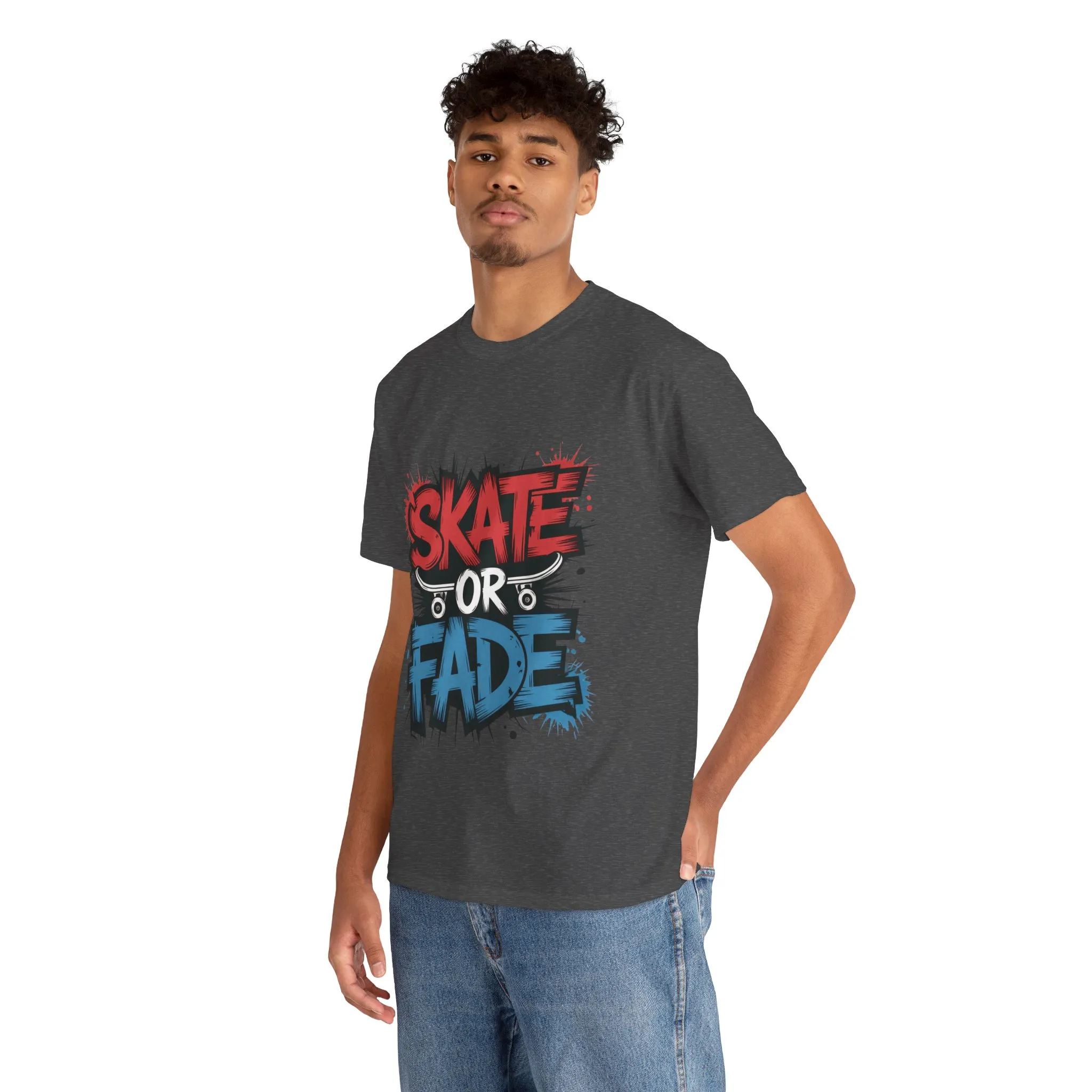 Skate Or Fade Men's T-Shirt, Graffiti Skateboarding Graphic Tee, Urban Streetwear Skater Top - Image 18