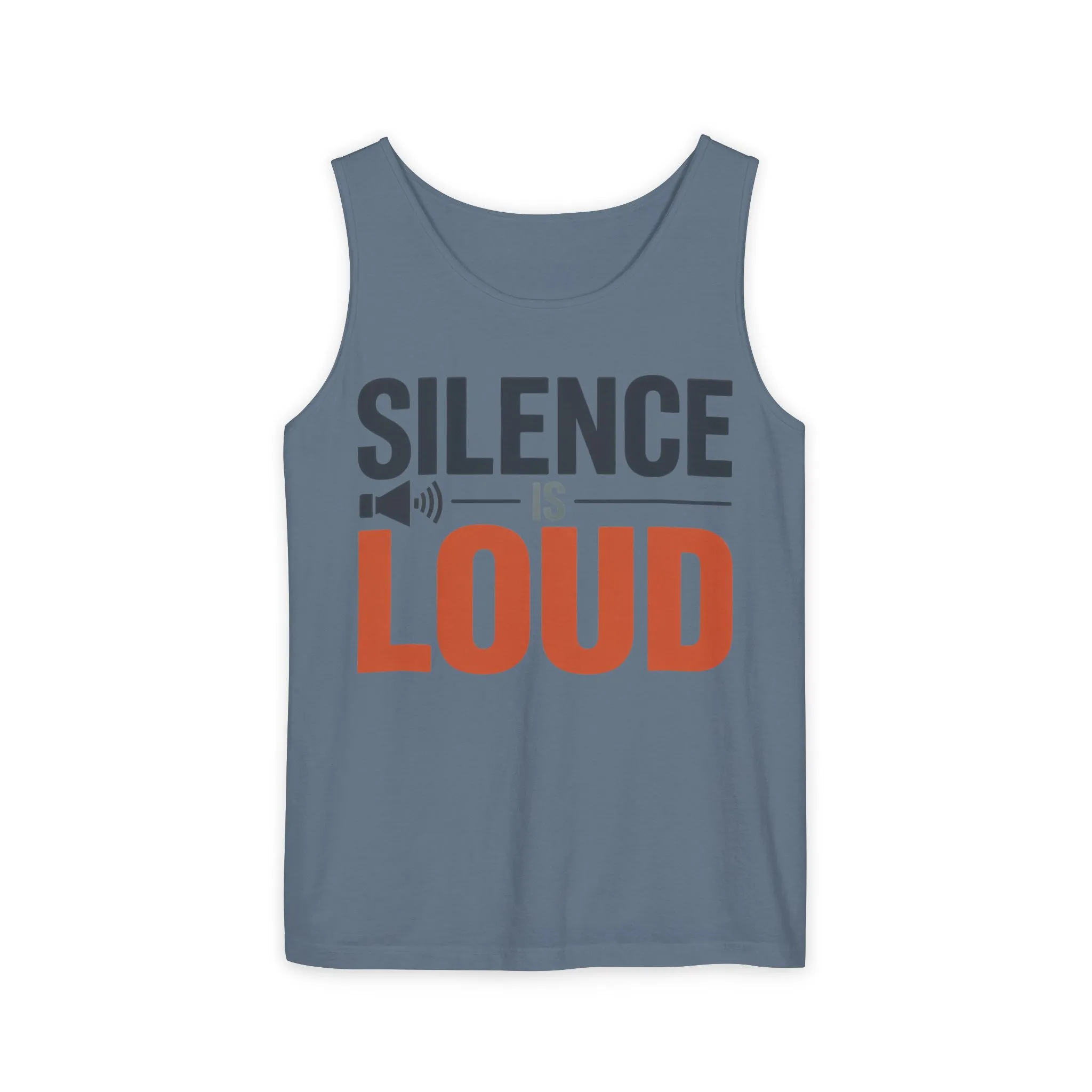 Mens Garment-Dyed Tank Top, Silence Is Loud Motivational Mens Tank Top - Image 15