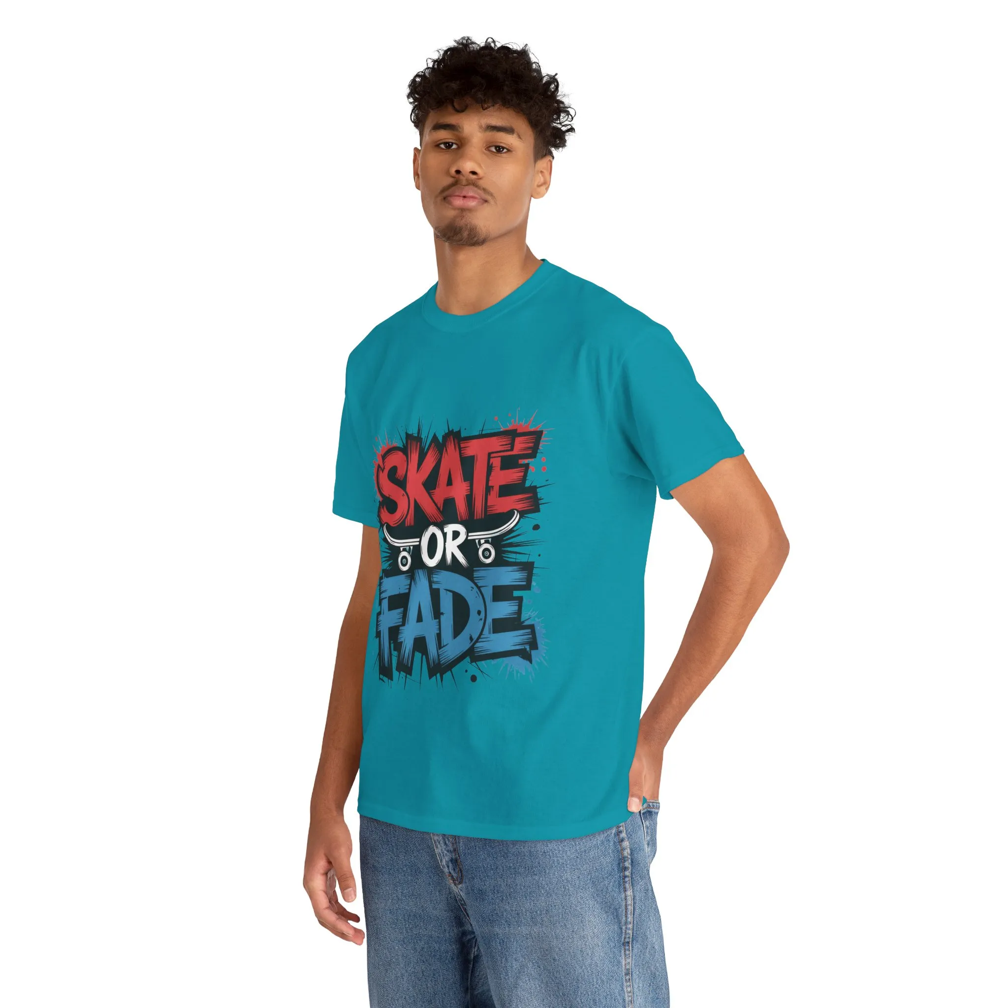 Skate Or Fade Men's T-Shirt, Graffiti Skateboarding Graphic Tee, Urban Streetwear Skater Top - Image 21