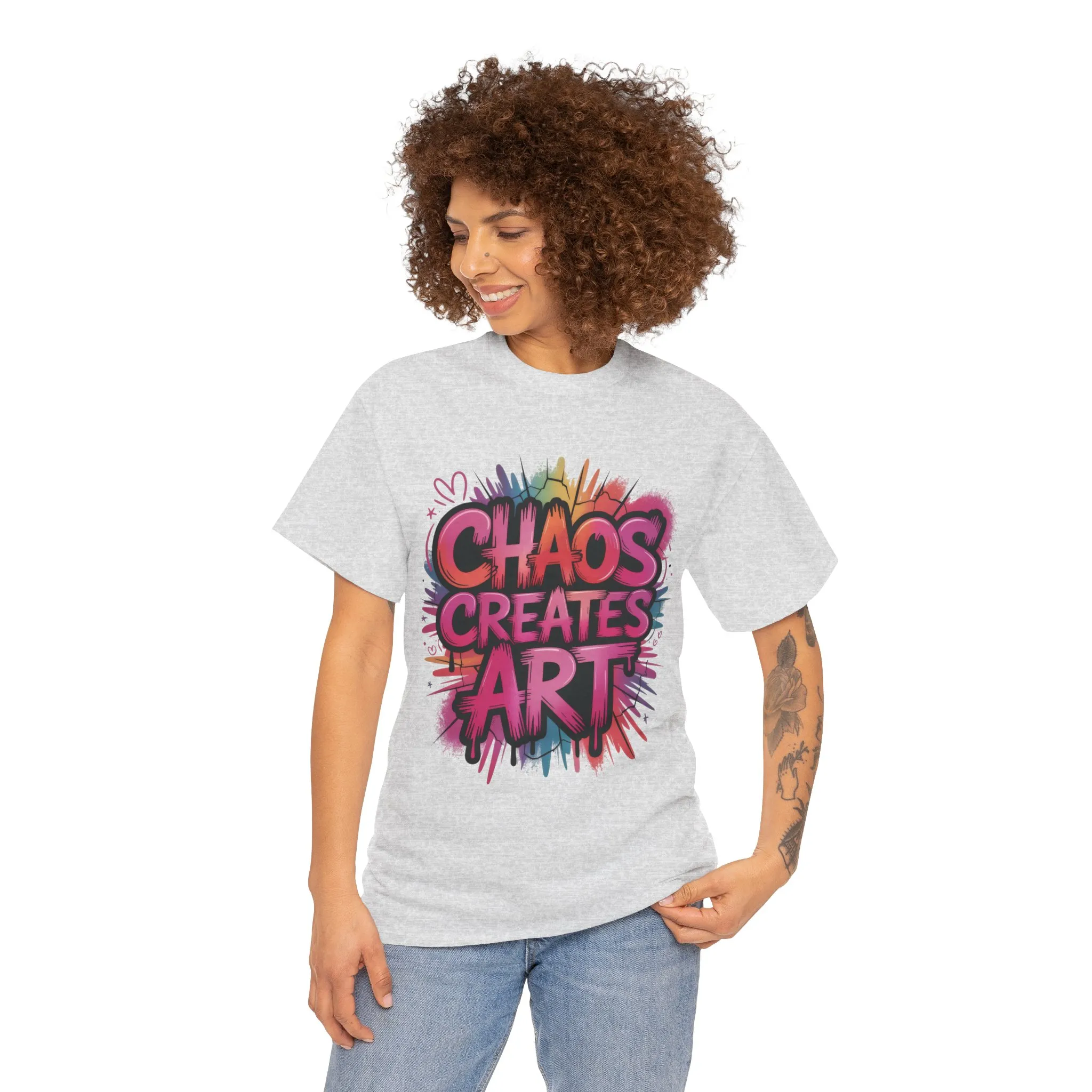 Chaos Creates Art Colorful Graffiti Womens Graphic Tee, Graffiti Shirt, Streetwear Tee - Image 5