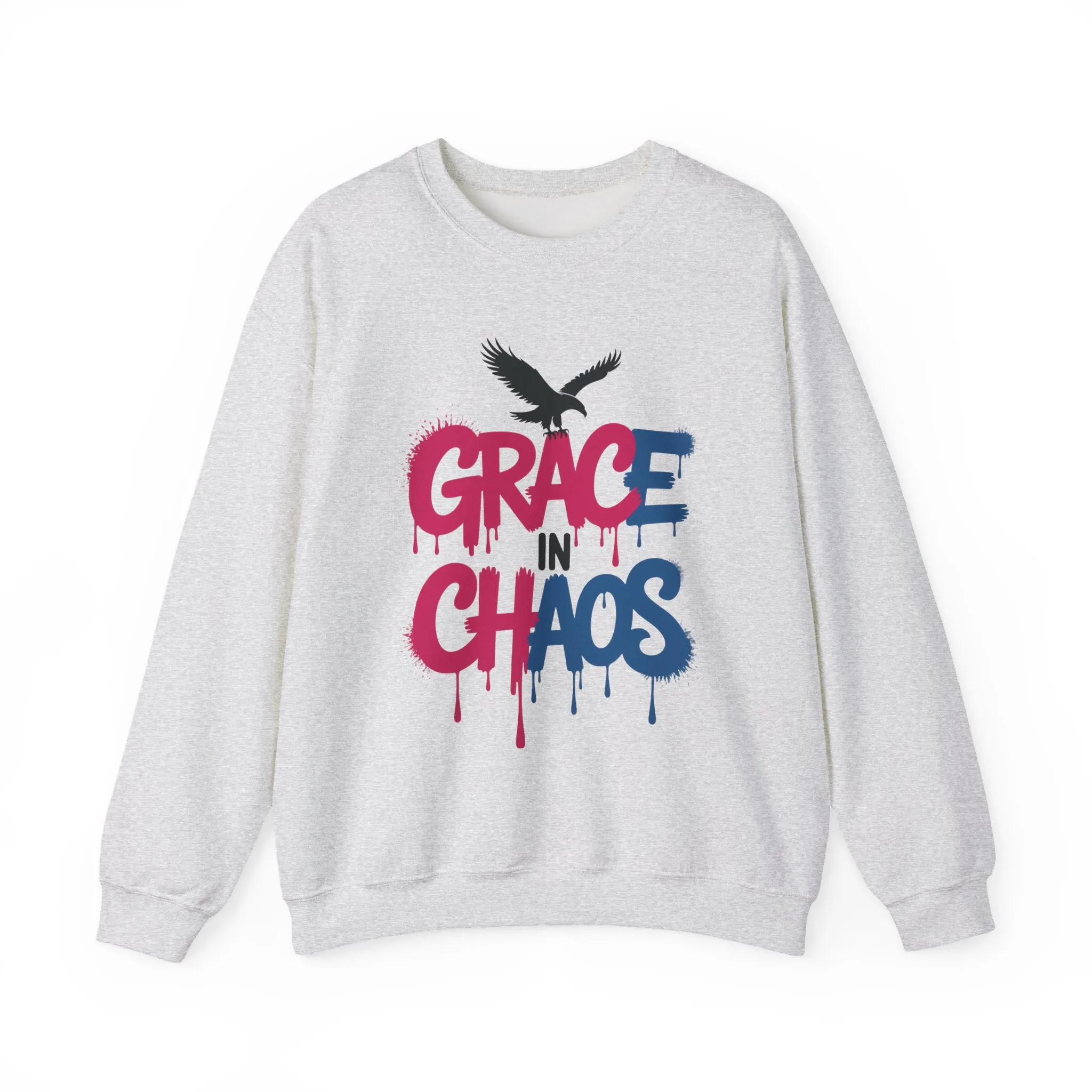 Women's Sweatshirt Grace in Chaos, Graffiti Dripping Street Art Pullover, Bold Urban Graphic - Image 4