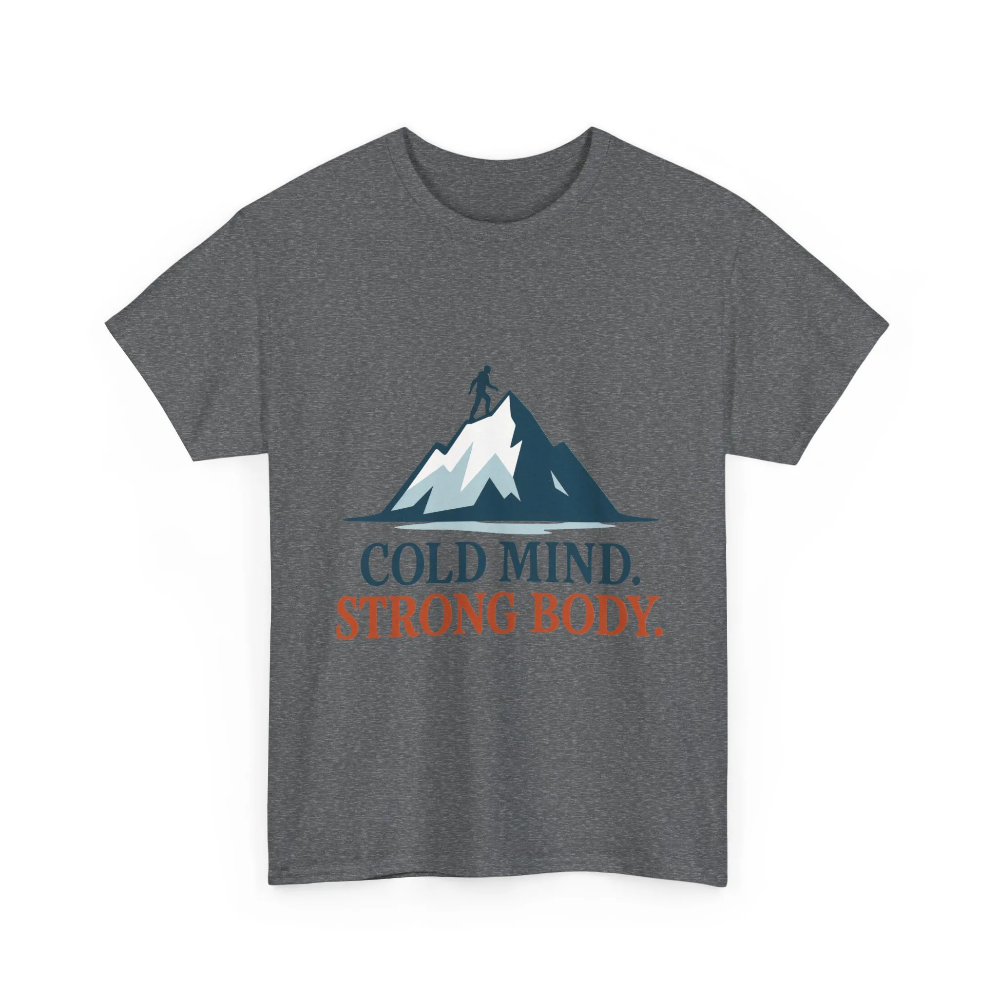 Cold Mind Strong Body Mens T-Shirt, Nordic Minimalist Mountain Hiking Tee - Image 19
